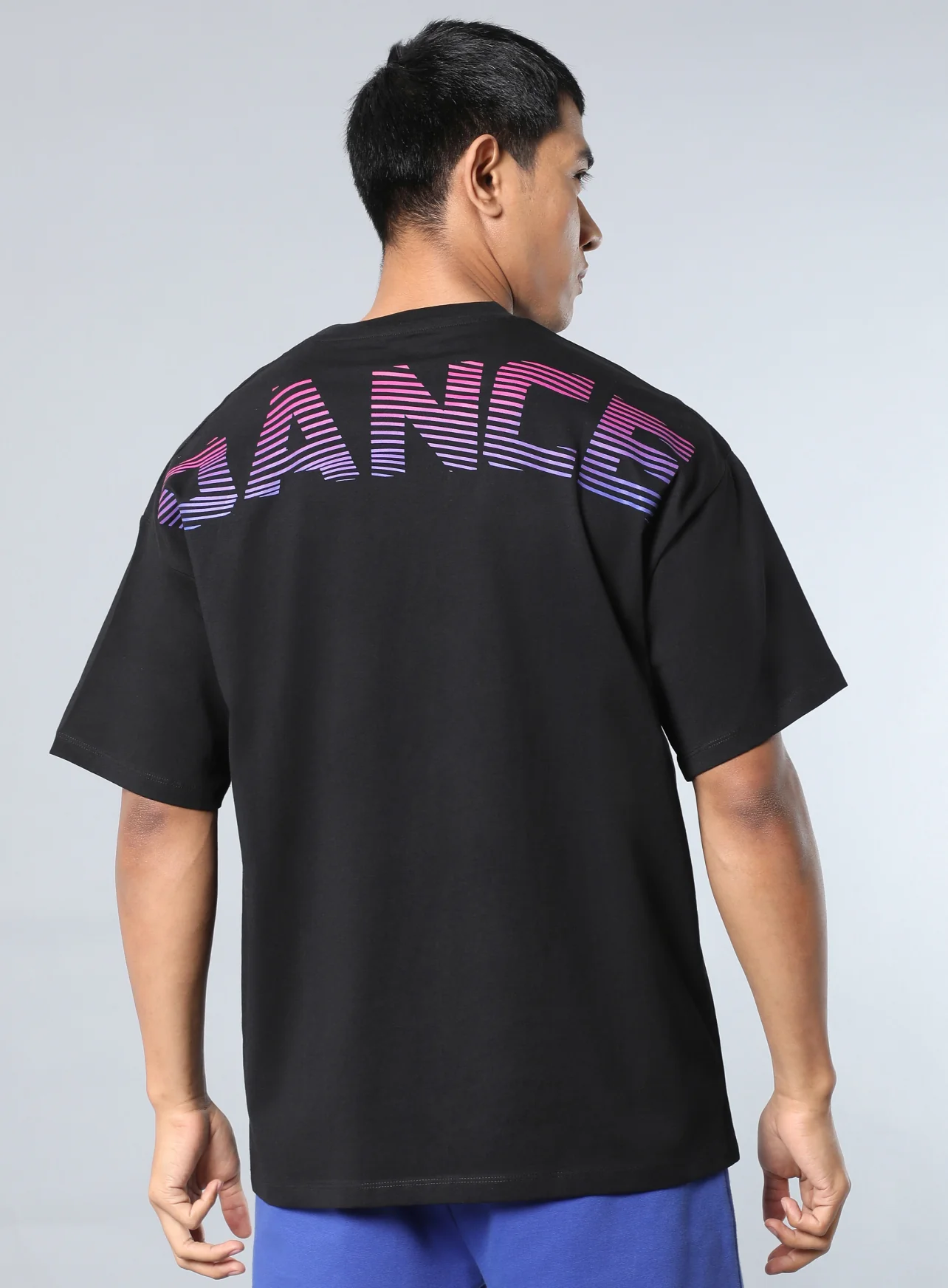 Men's Black Dance Back Print Oversized fit T-shirt - Image 6