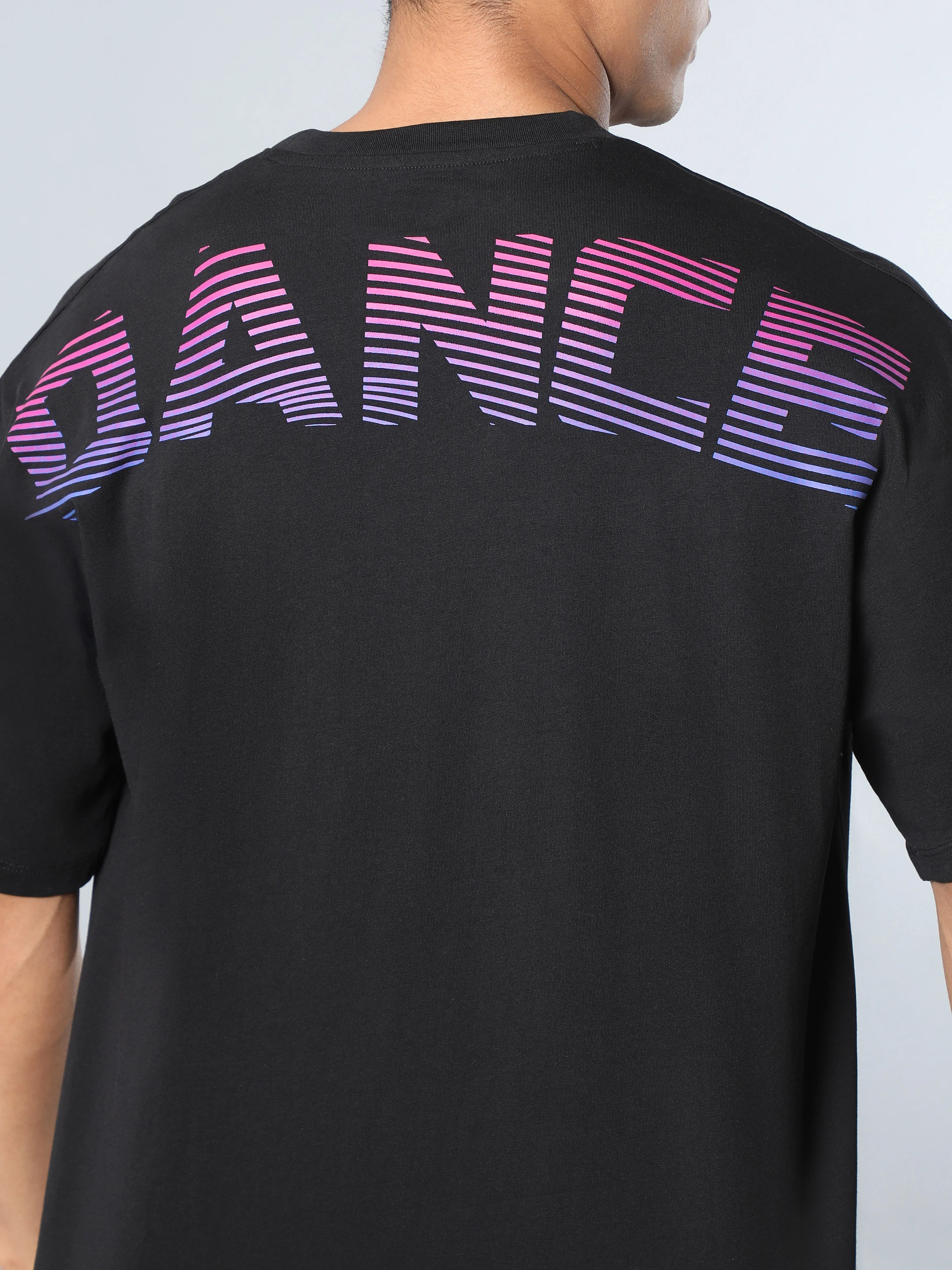 Men's Black Dance Back Print Oversized fit T-shirt - Image 8