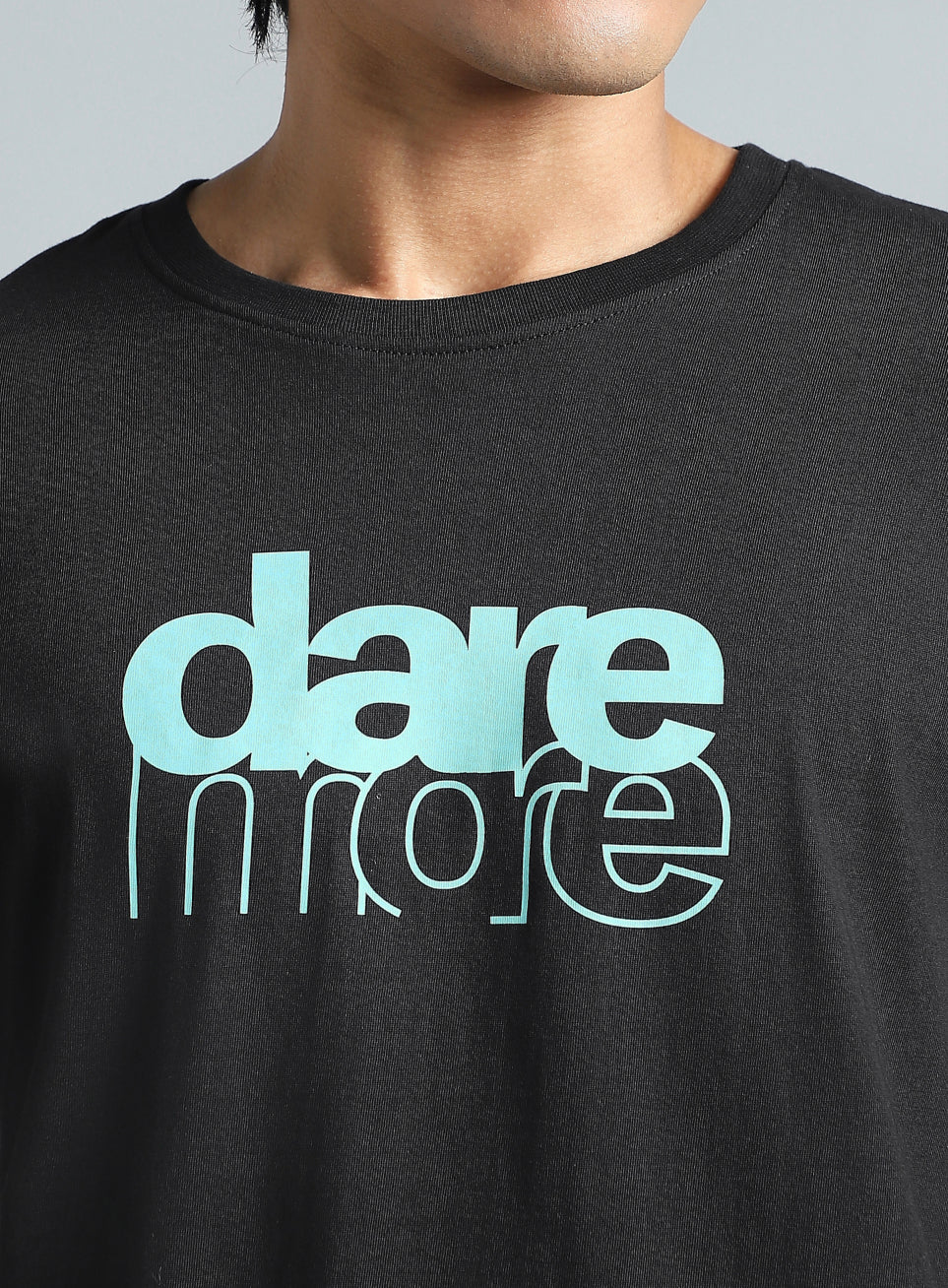 Men's Black Dare More Graphic Full Sleeve T-Shirt - Image 7