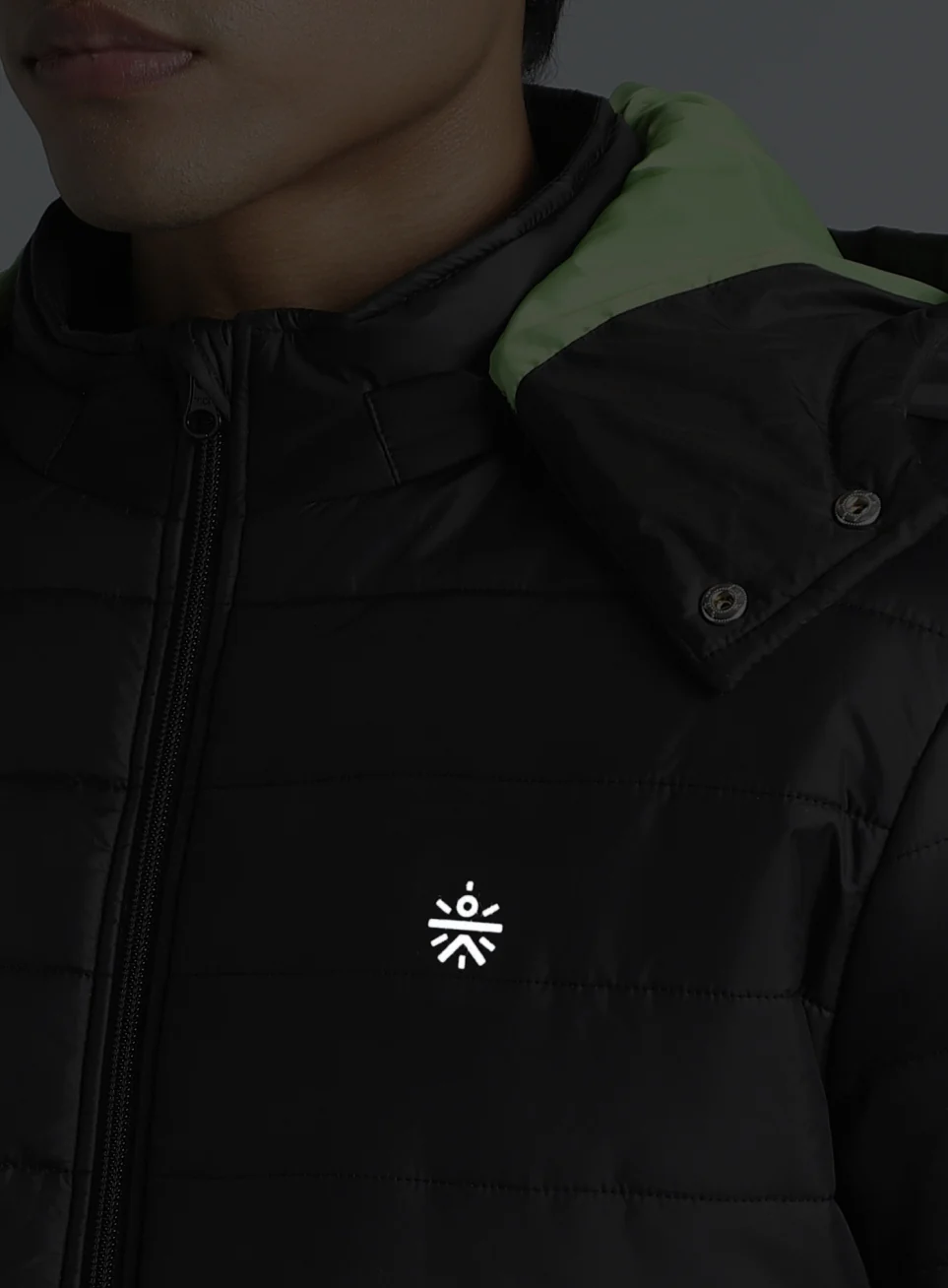 Men's Black Detachable Hoodie Puffer Jacket - Image 14