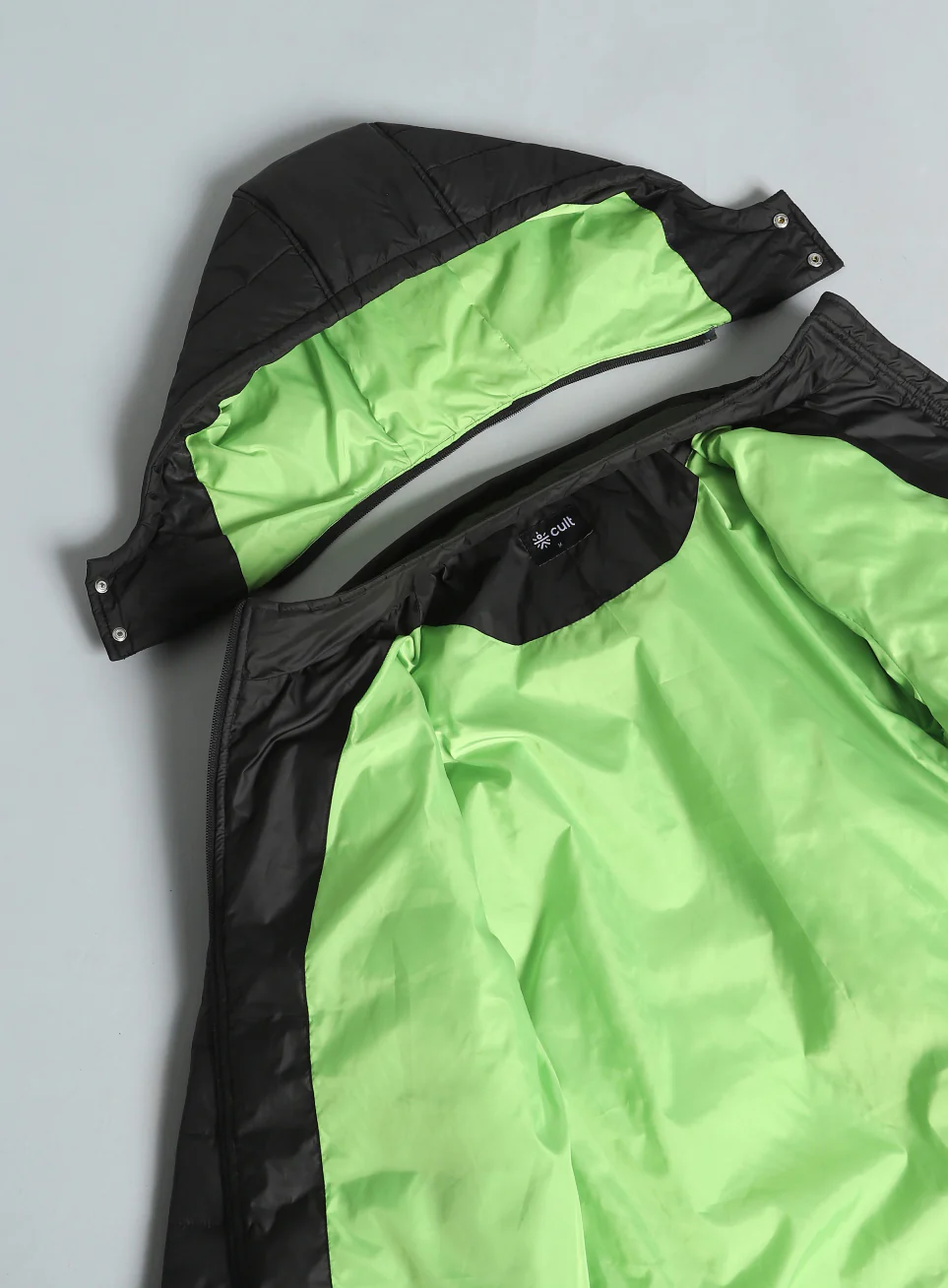 Men's Black Detachable Hoodie Puffer Jacket - Image 15