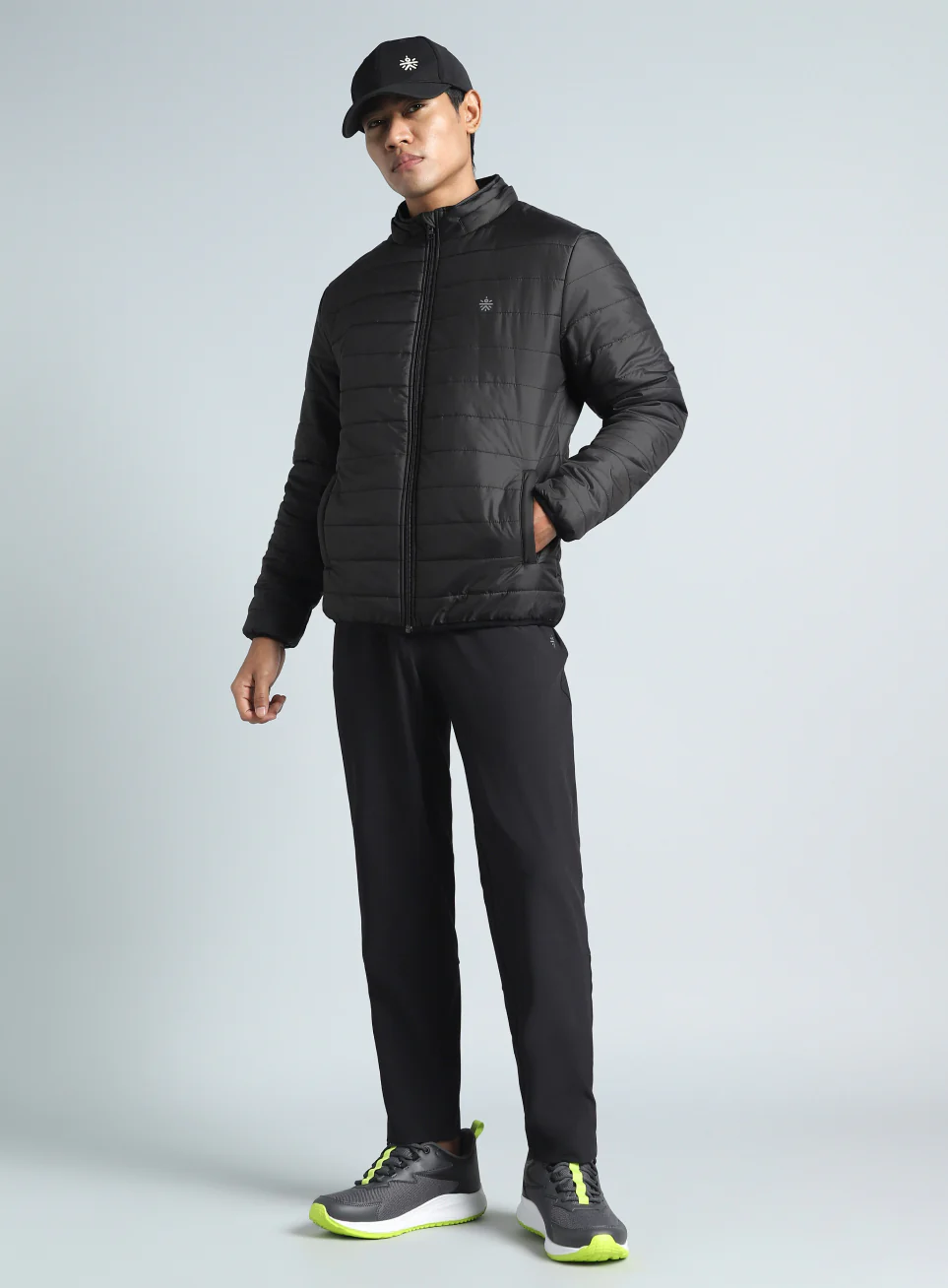 Men's Black Detachable Hoodie Puffer Jacket - Image 3