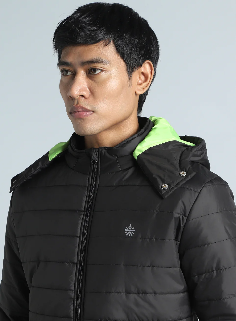 Men's Black Detachable Hoodie Puffer Jacket - Image 7