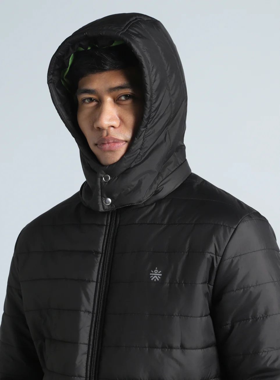 Men's Black Detachable Hoodie Puffer Jacket - Image 8