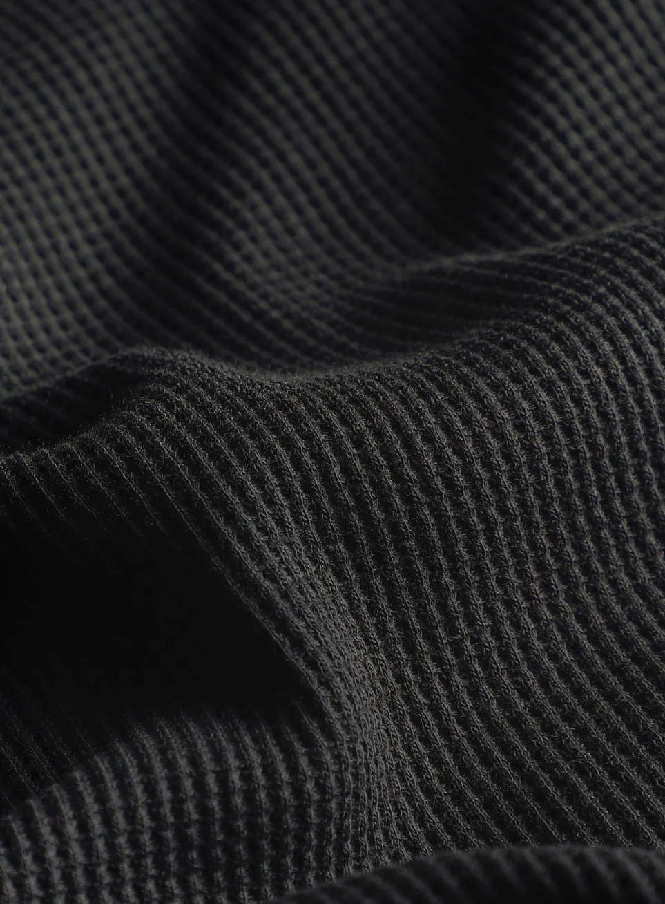 Men's Black Essential Oversized Fit Waffle T-shirt - Image 8