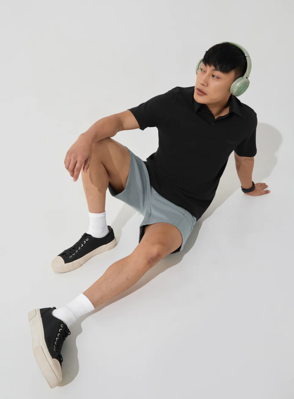 Men's Black Everyday Luxe Cotton Polo T-shirt - Image 2