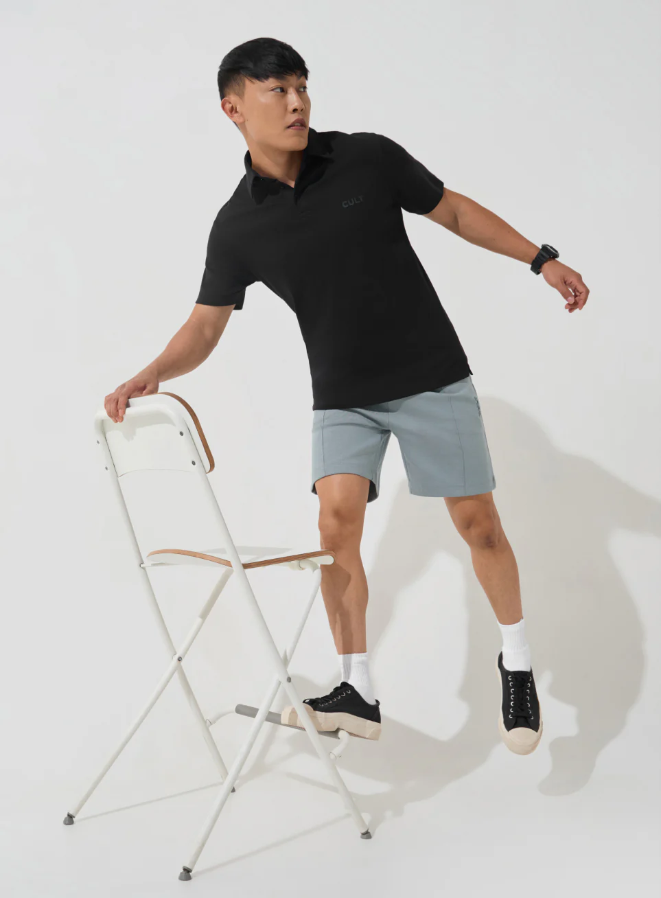 Men's Black Everyday Luxe Cotton Polo T-shirt - Image 3