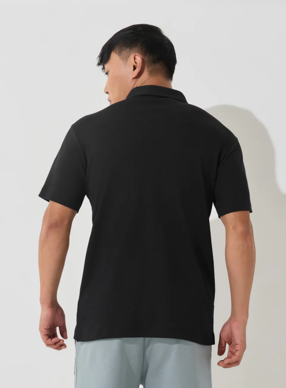 Men's Black Everyday Luxe Cotton Polo T-shirt - Image 6