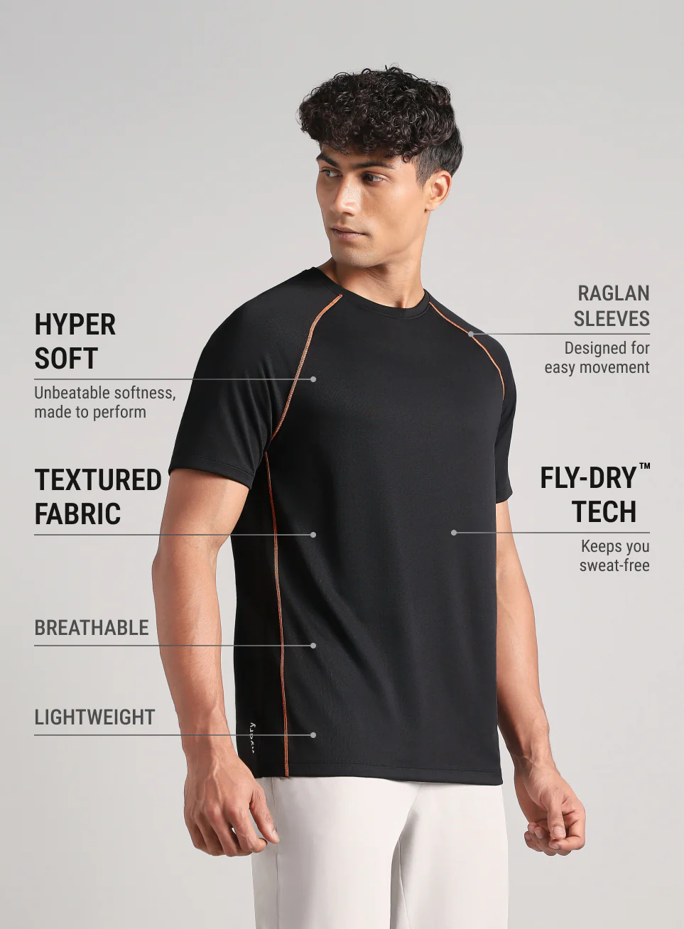 Men's Black Everyday Workout Train Tee - Image 5