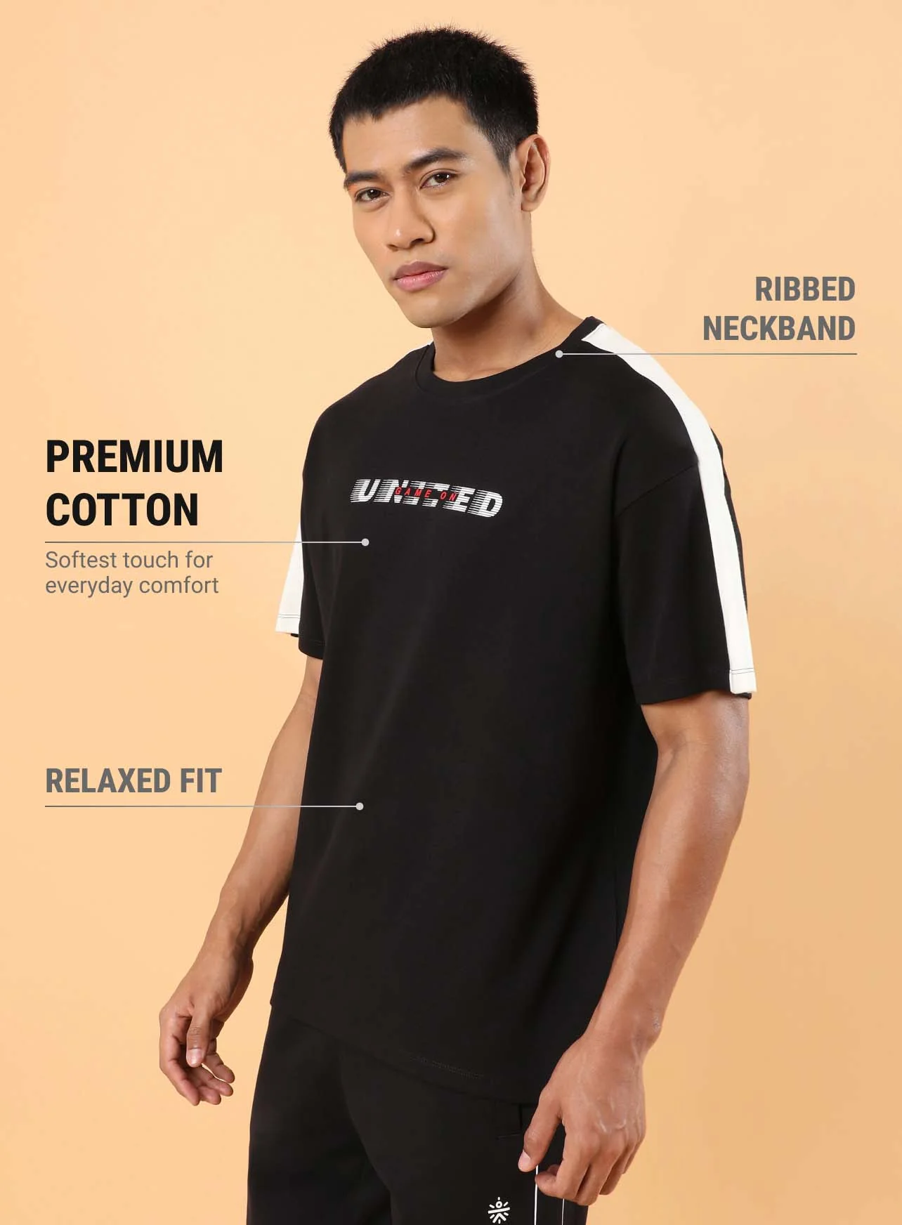 Men's Black Game On Typo Relaxed fit T-shirt - Image 5