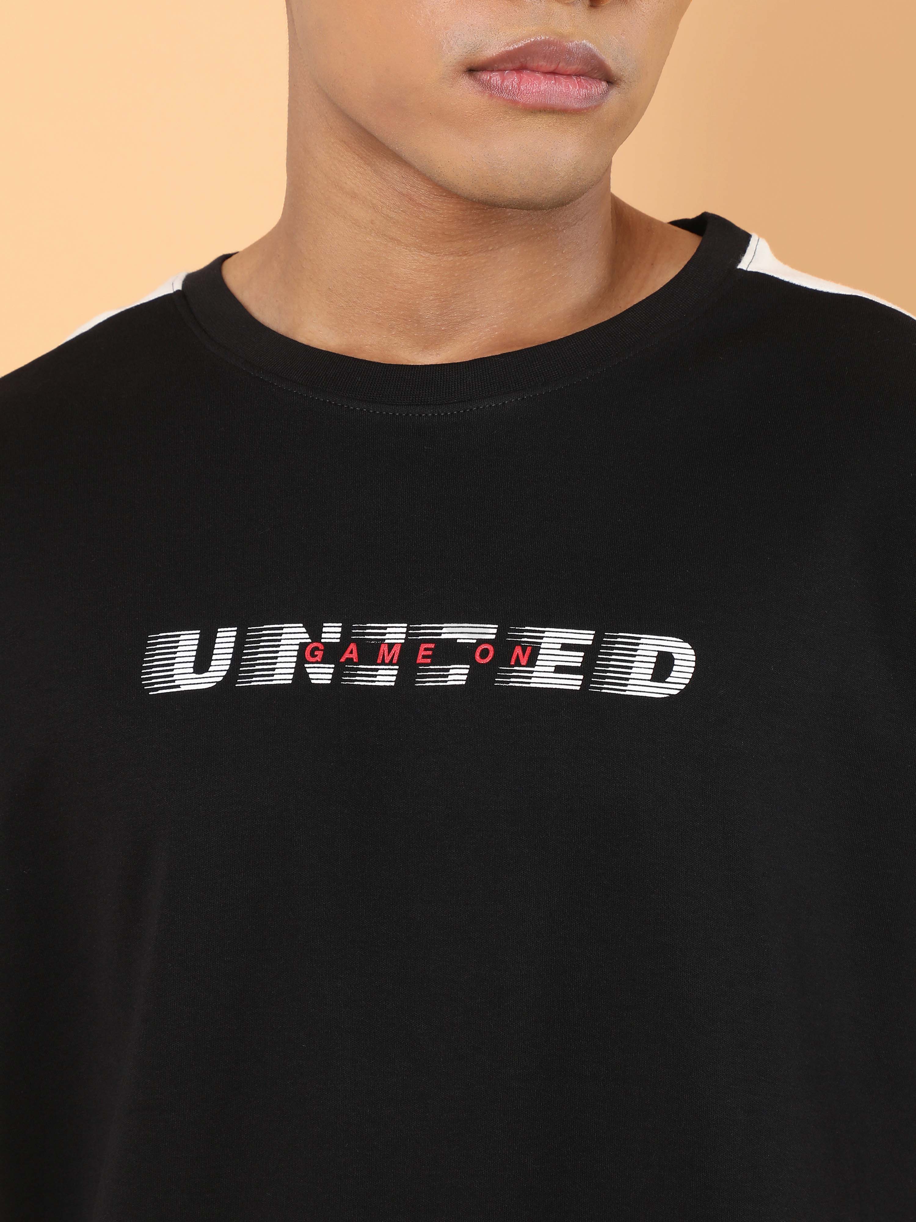Men's Black Game On Typo Relaxed fit T-shirt - Image 7