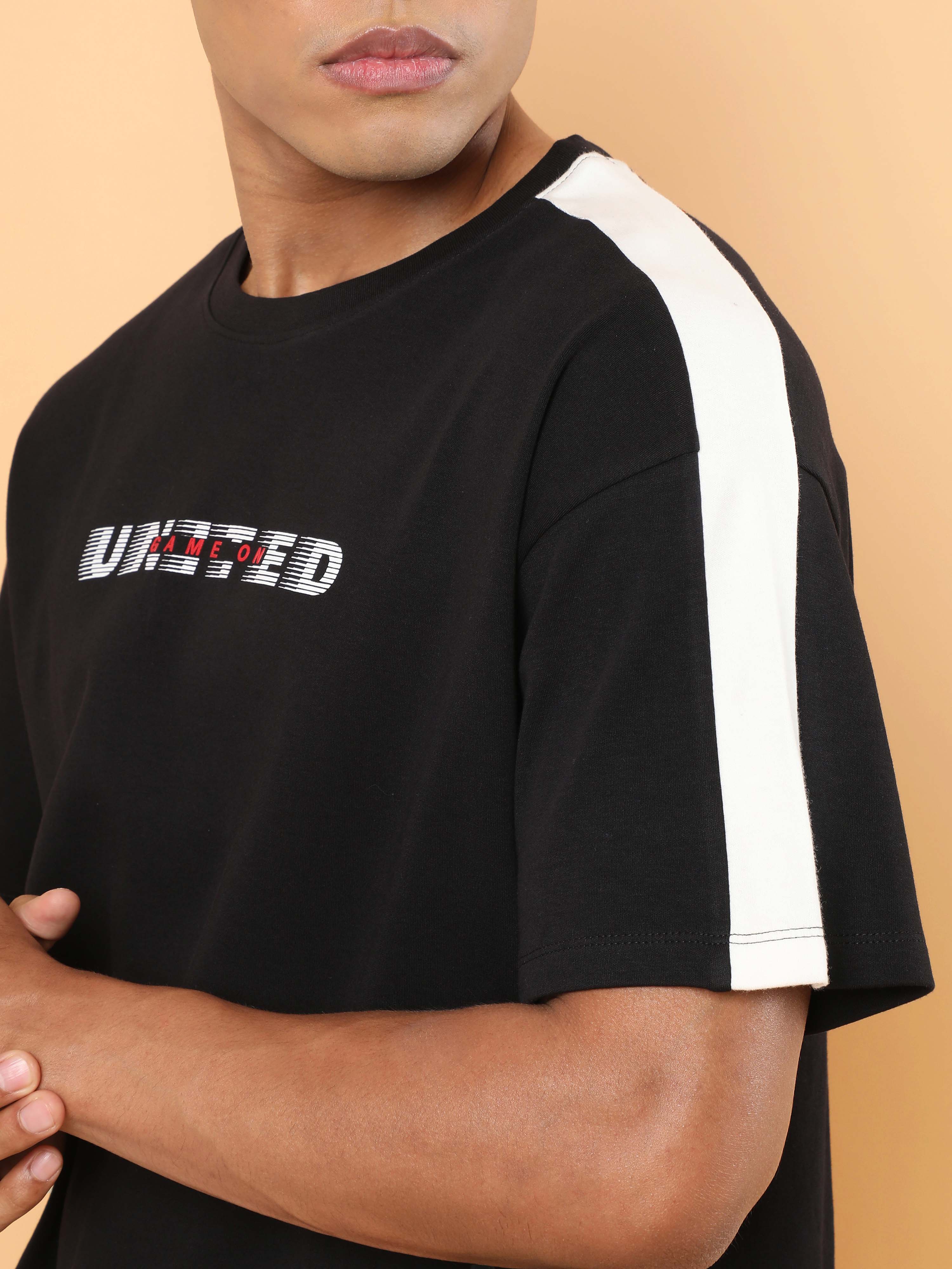 Men's Black Game On Typo Relaxed fit T-shirt - Image 8