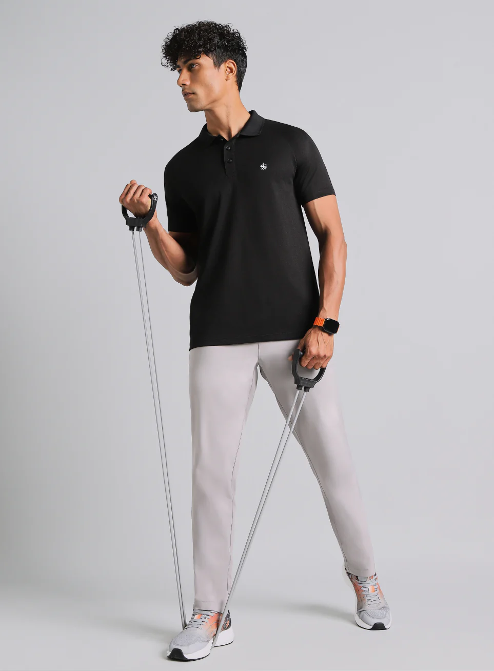 Men's Black High Energy Performance Polo T-shirt - Image 3