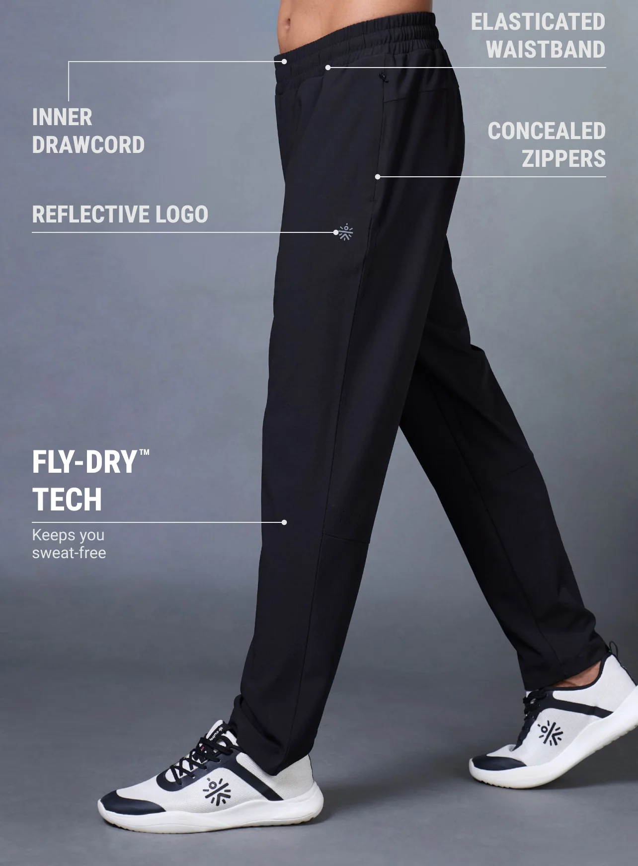 Men's Black Impact Running Trackpants - Image 5