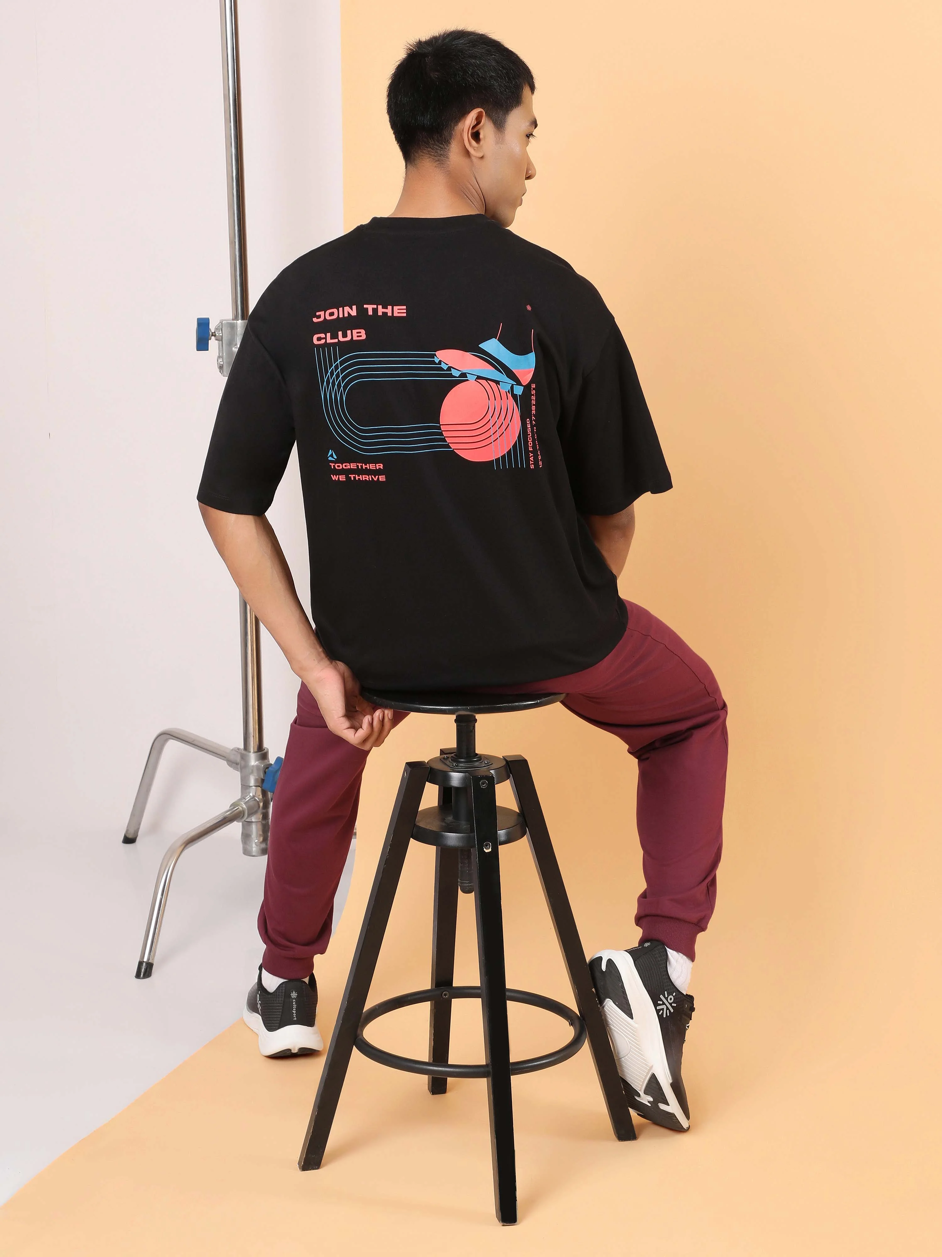Men's Black Join the Club Oversized fit T-shirt - Image 3