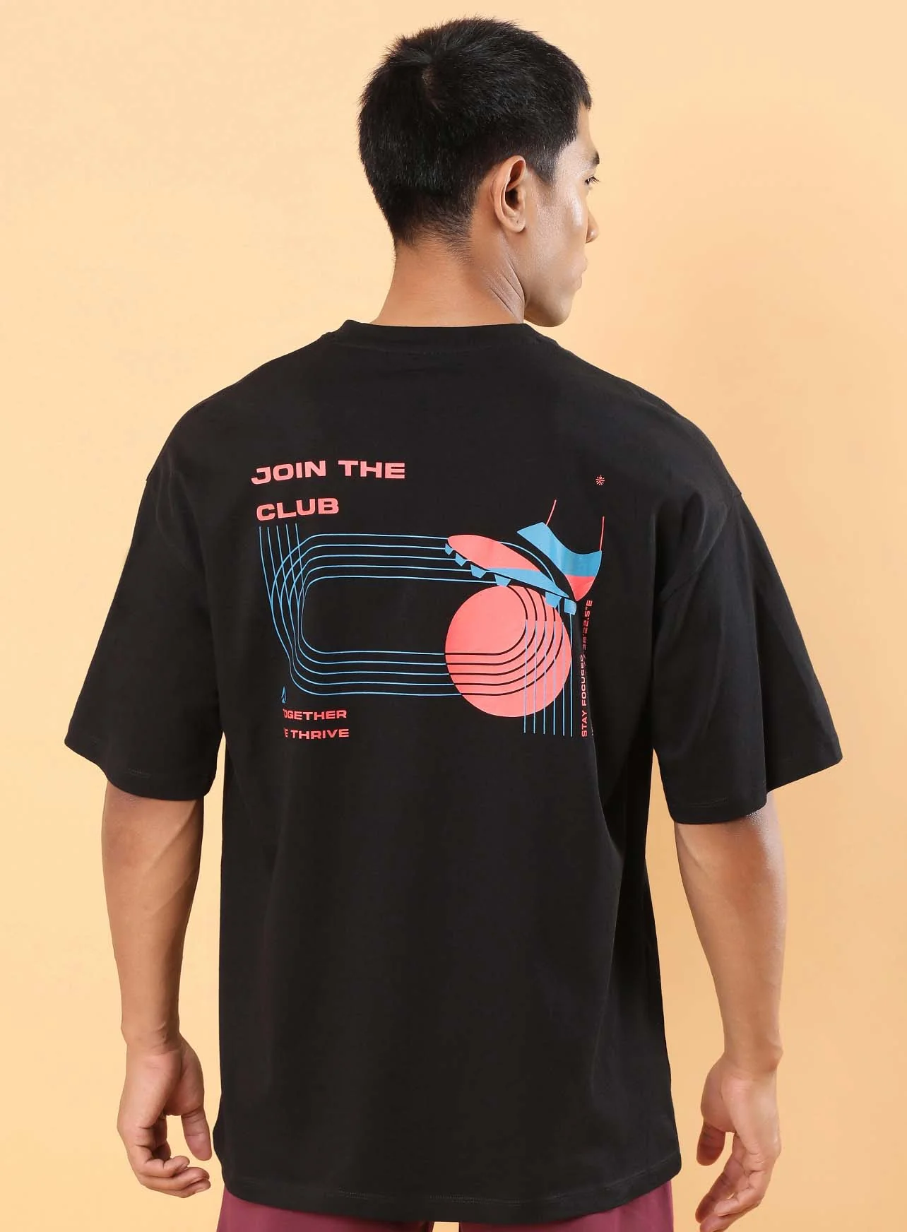 Men's Black Join the Club Oversized fit T-shirt - Image 6