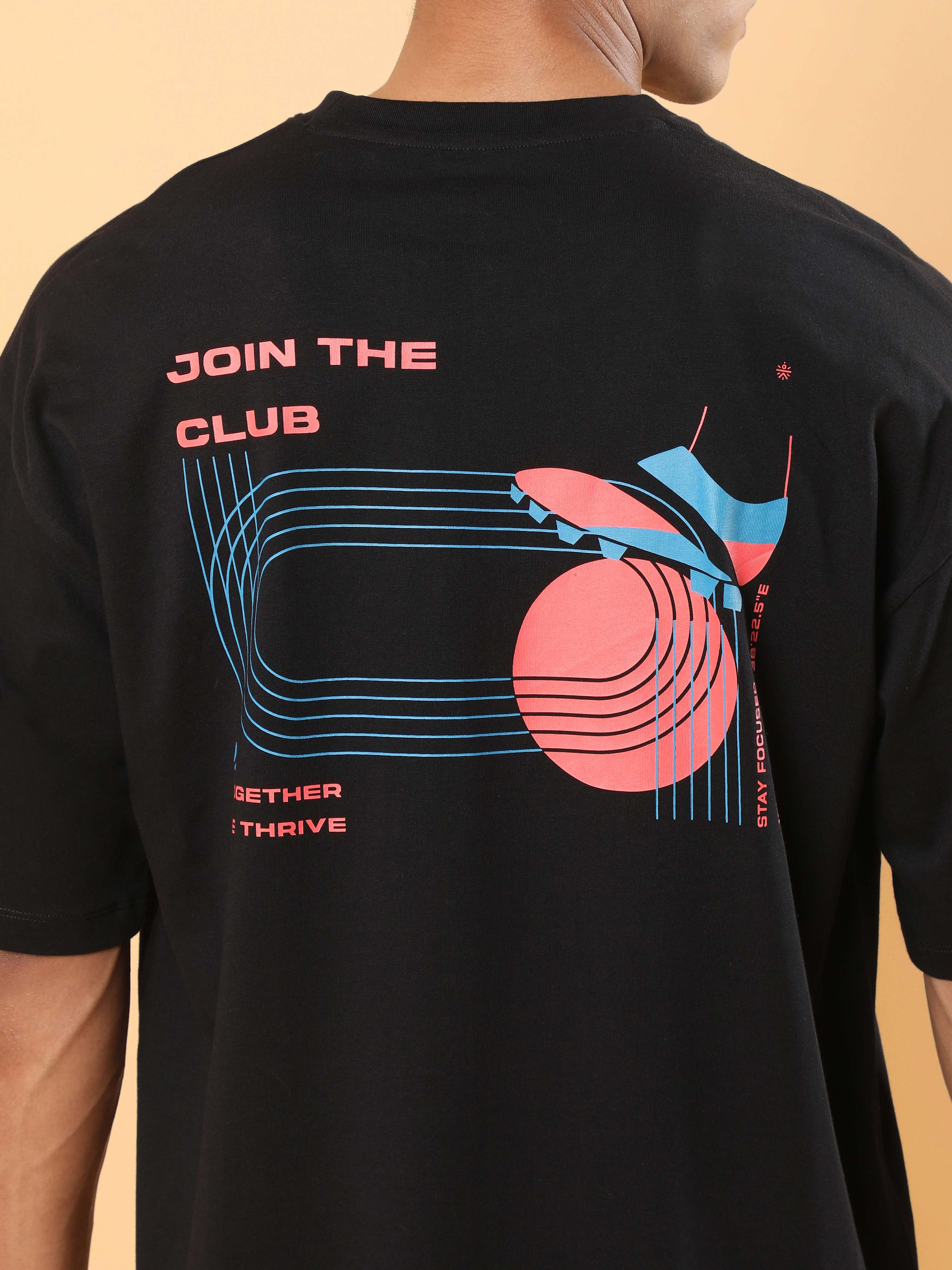 Men's Black Join the Club Oversized fit T-shirt - Image 7