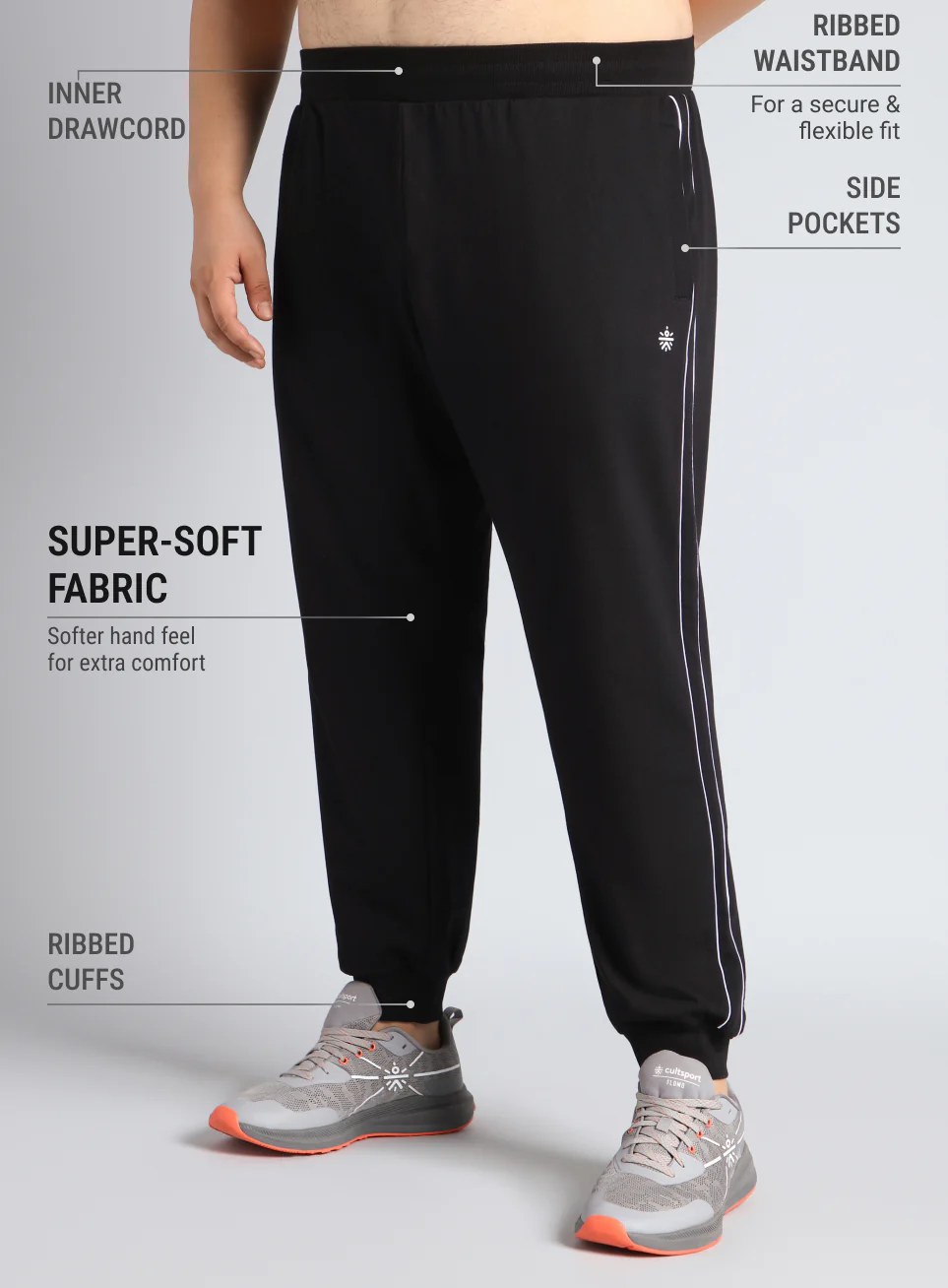 Men's Black Level Up Plus Size Joggers - Image 5