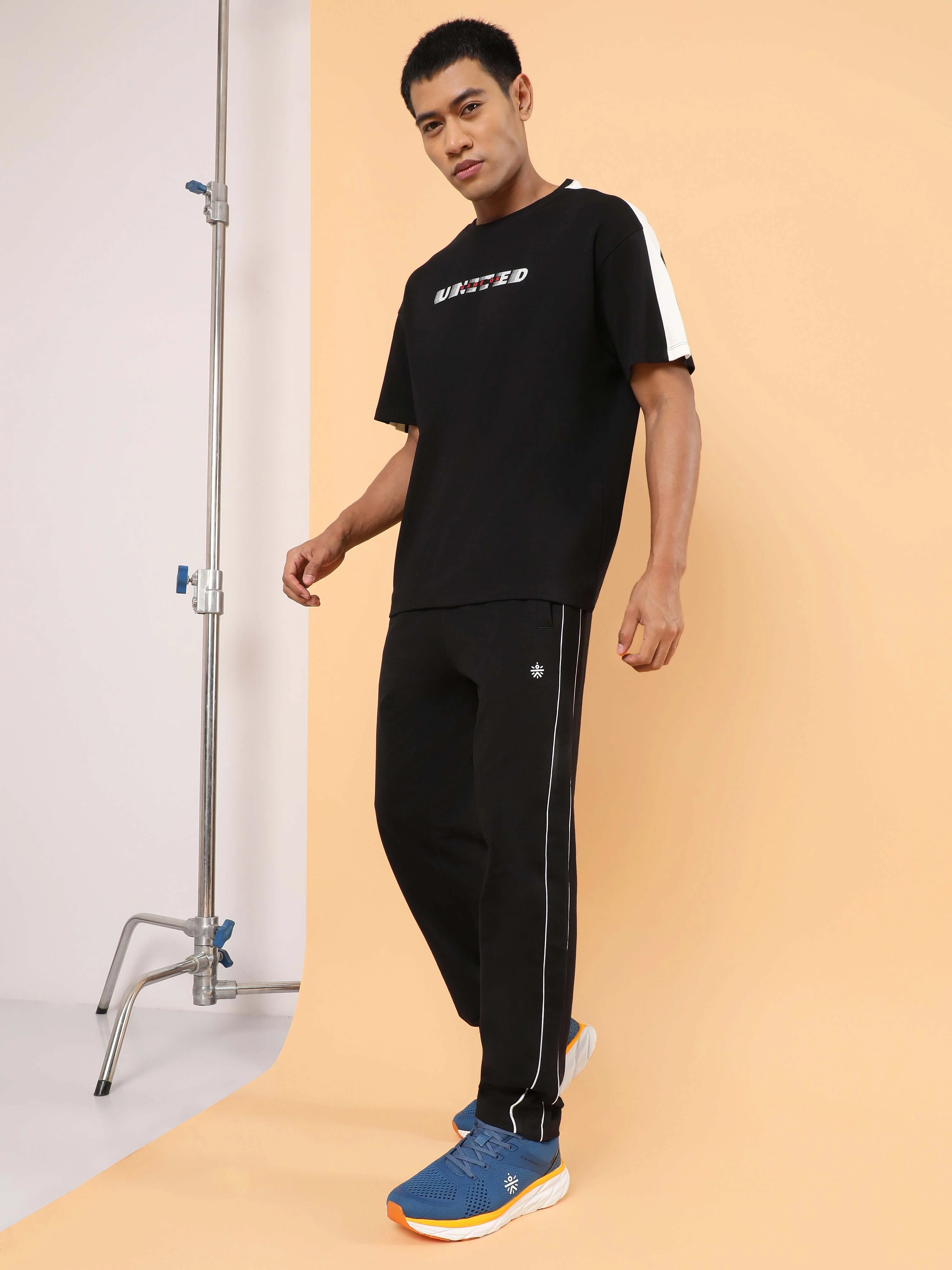 Men's Black Level Up Sports Trackpants - Image 2