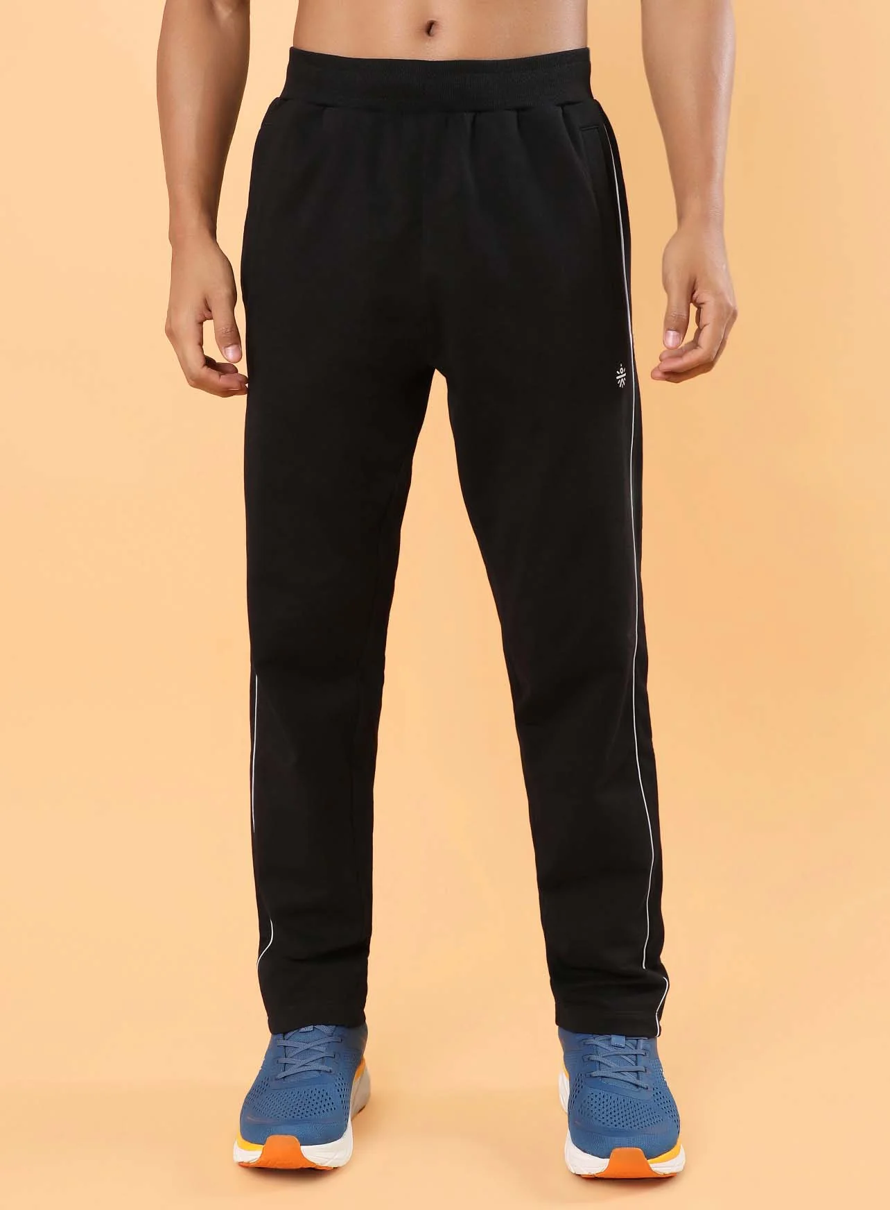 Men's Black Level Up Sports Trackpants - Image 4