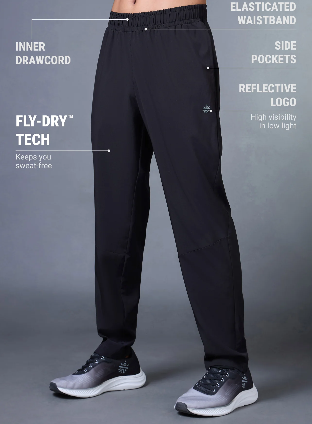 Men's Black Night Run Trackpants - Image 5