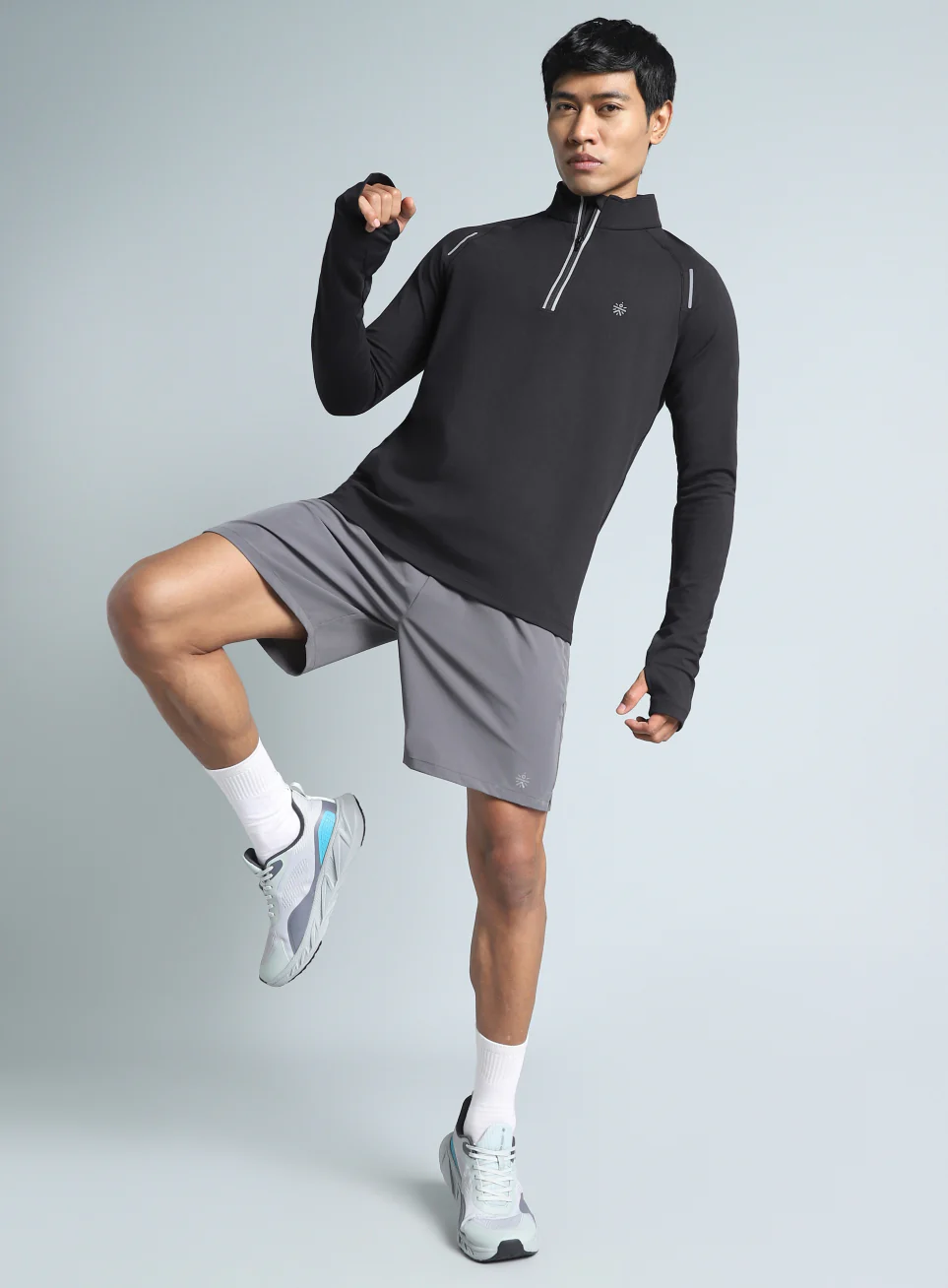 Men's Black Night Runner's Half Placket Jacket - Image 2