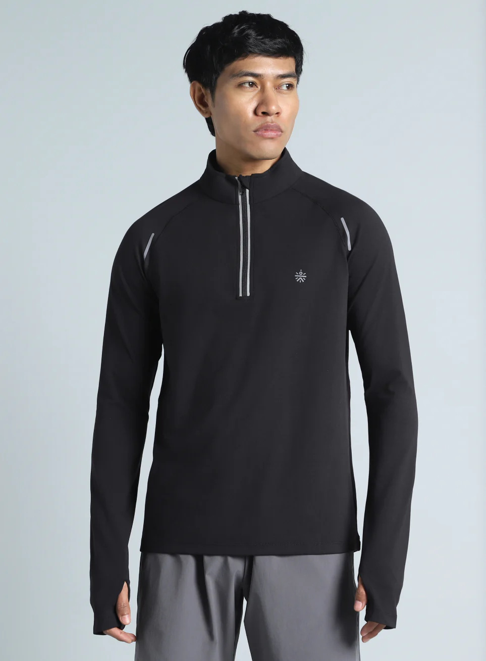 Men's Black Night Runner's Half Placket Jacket - Image 4