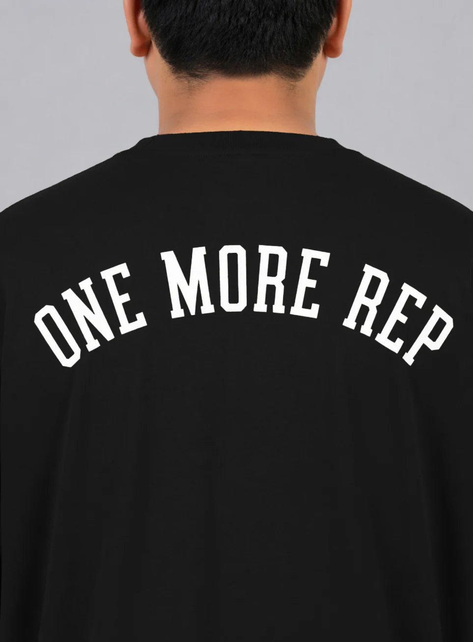 Men's Black One More Rep Graphic Plus Size Oversized Fit T-shirt - Image 9
