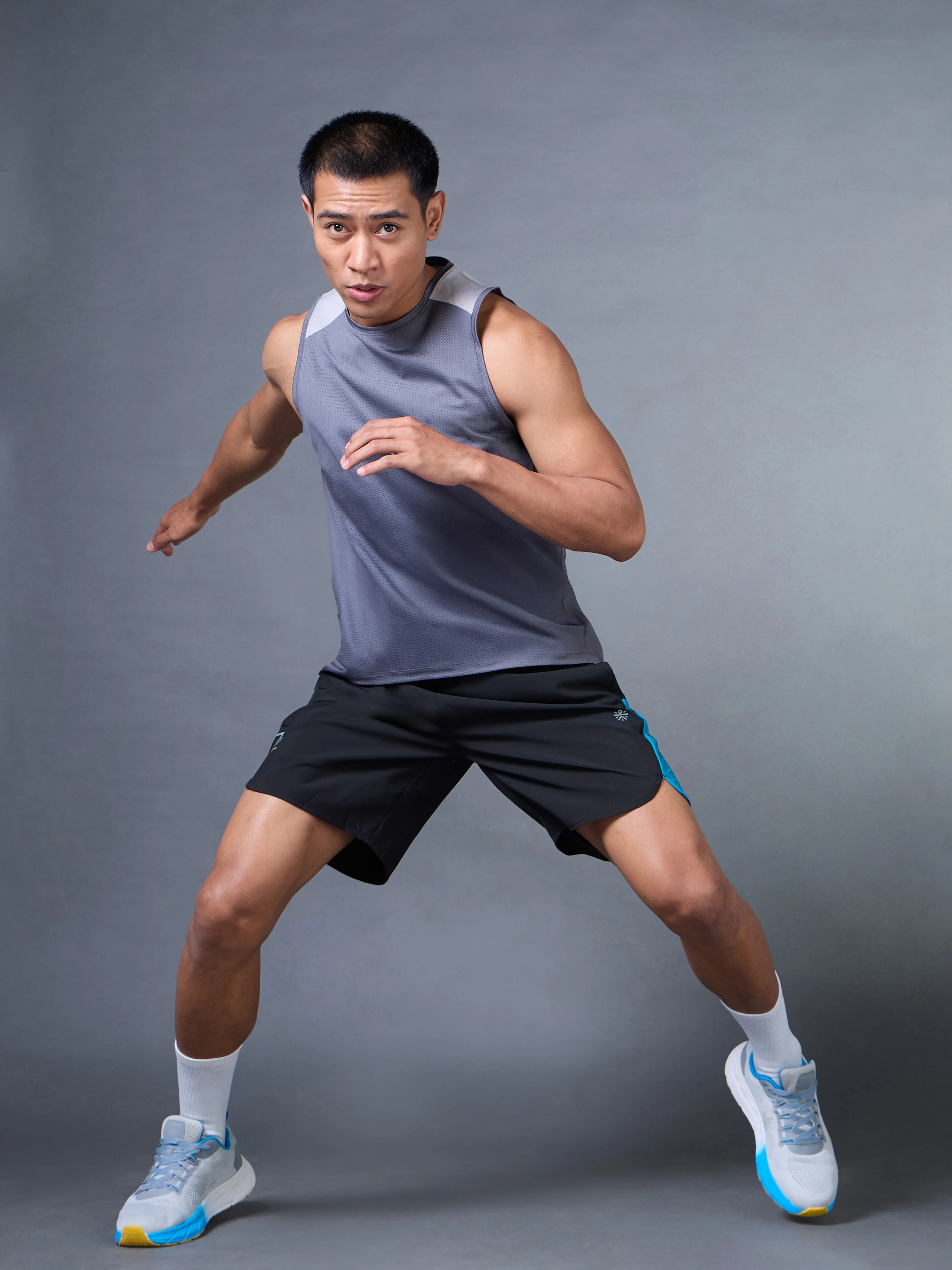 Men's Black Pace Up Runner's Shorts - Image 2