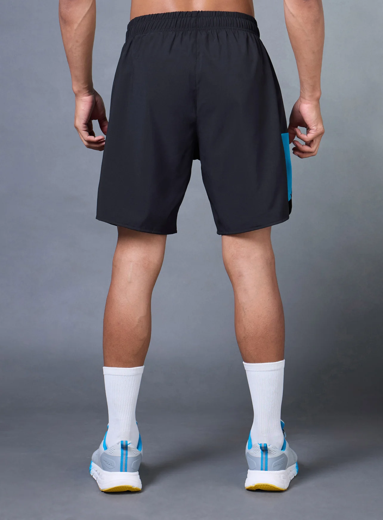 Men's Black Pace Up Runner's Shorts - Image 6
