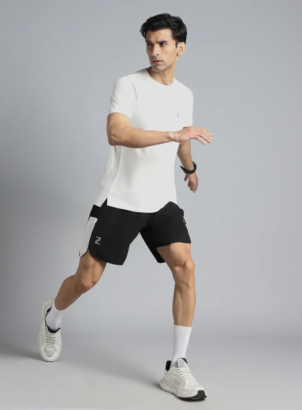 Men's Black Pace Up Runner's Shorts - Image 2
