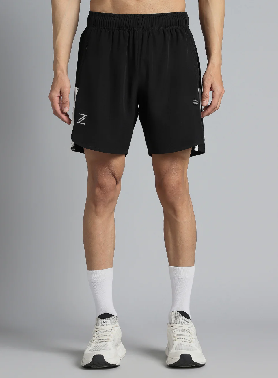 Men's Black Pace Up Runner's Shorts - Image 4