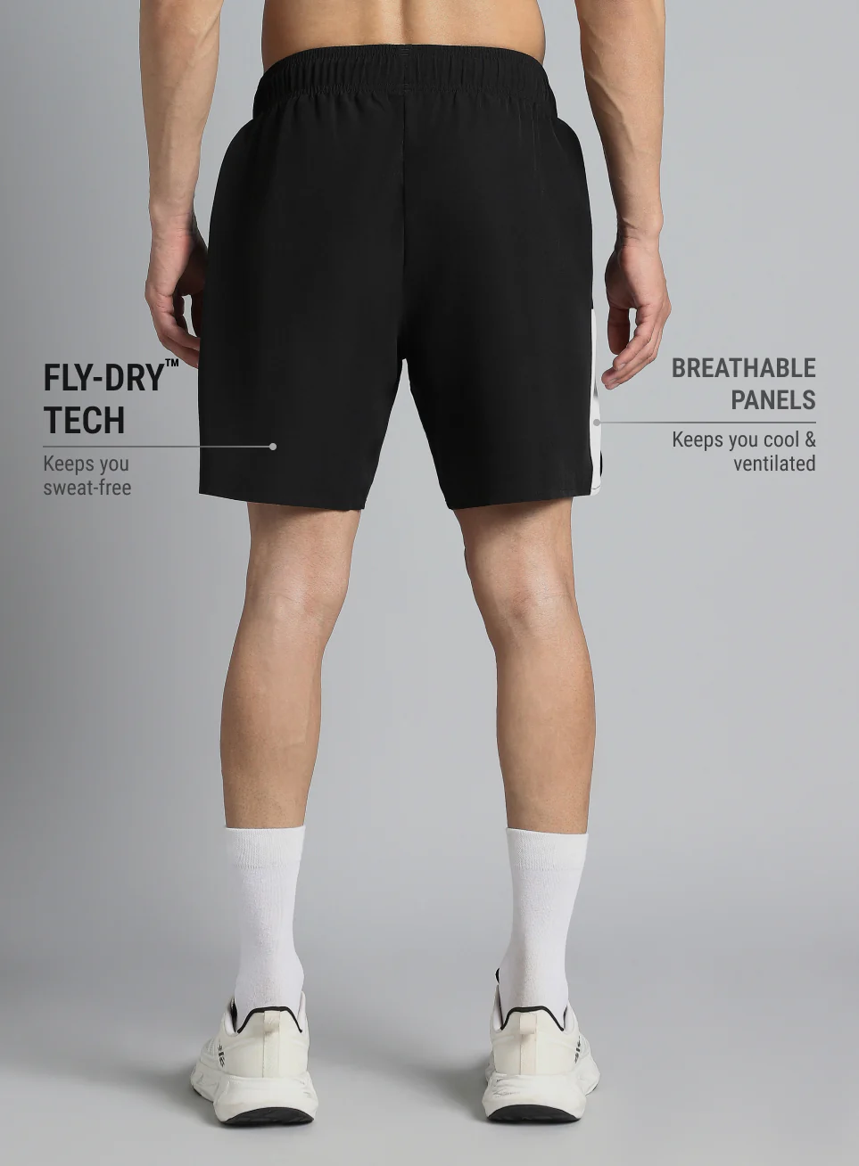 Men's Black Pace Up Runner's Shorts - Image 6