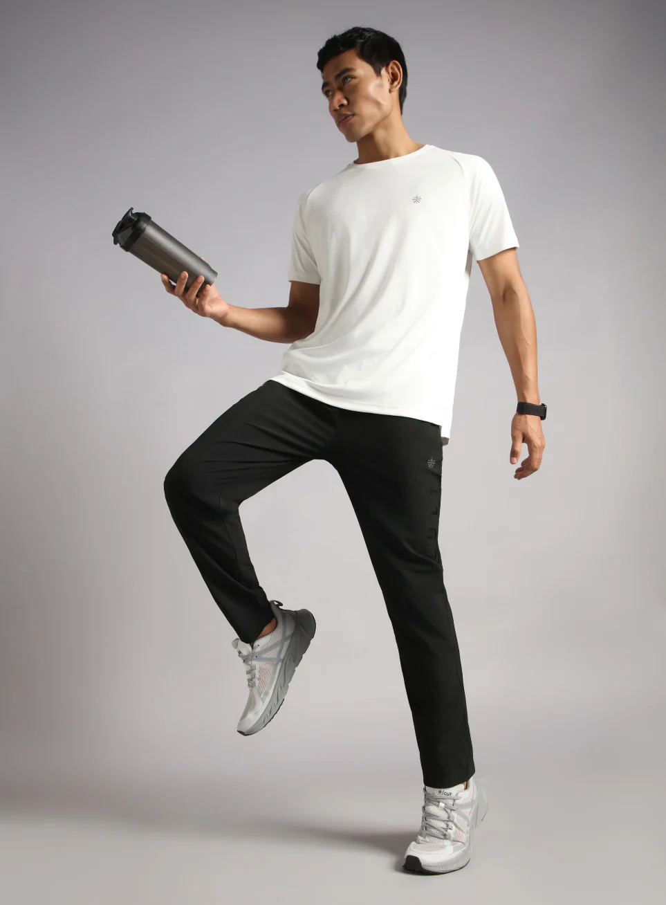 Men's Black Pace up Running Trackpants - Image 2