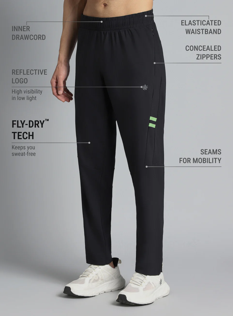 Men's Black Pacer Running Trackpants - Image 5