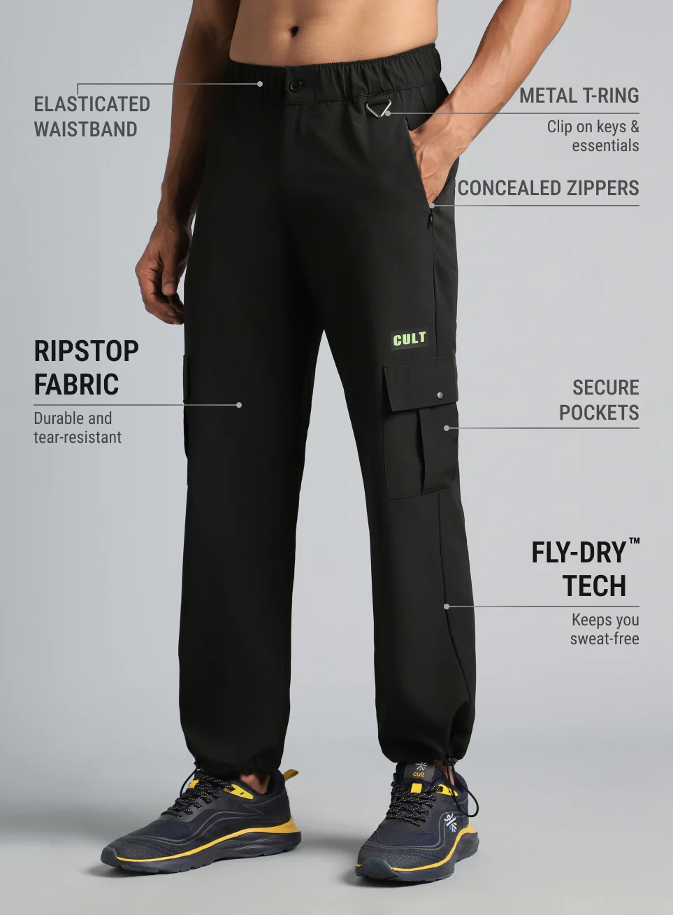 Men's Black Performance Adventure Pants - Image 5