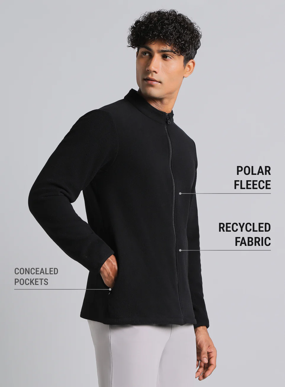 Men's Black Performance Pro Training Fleece Jacket - Image 5