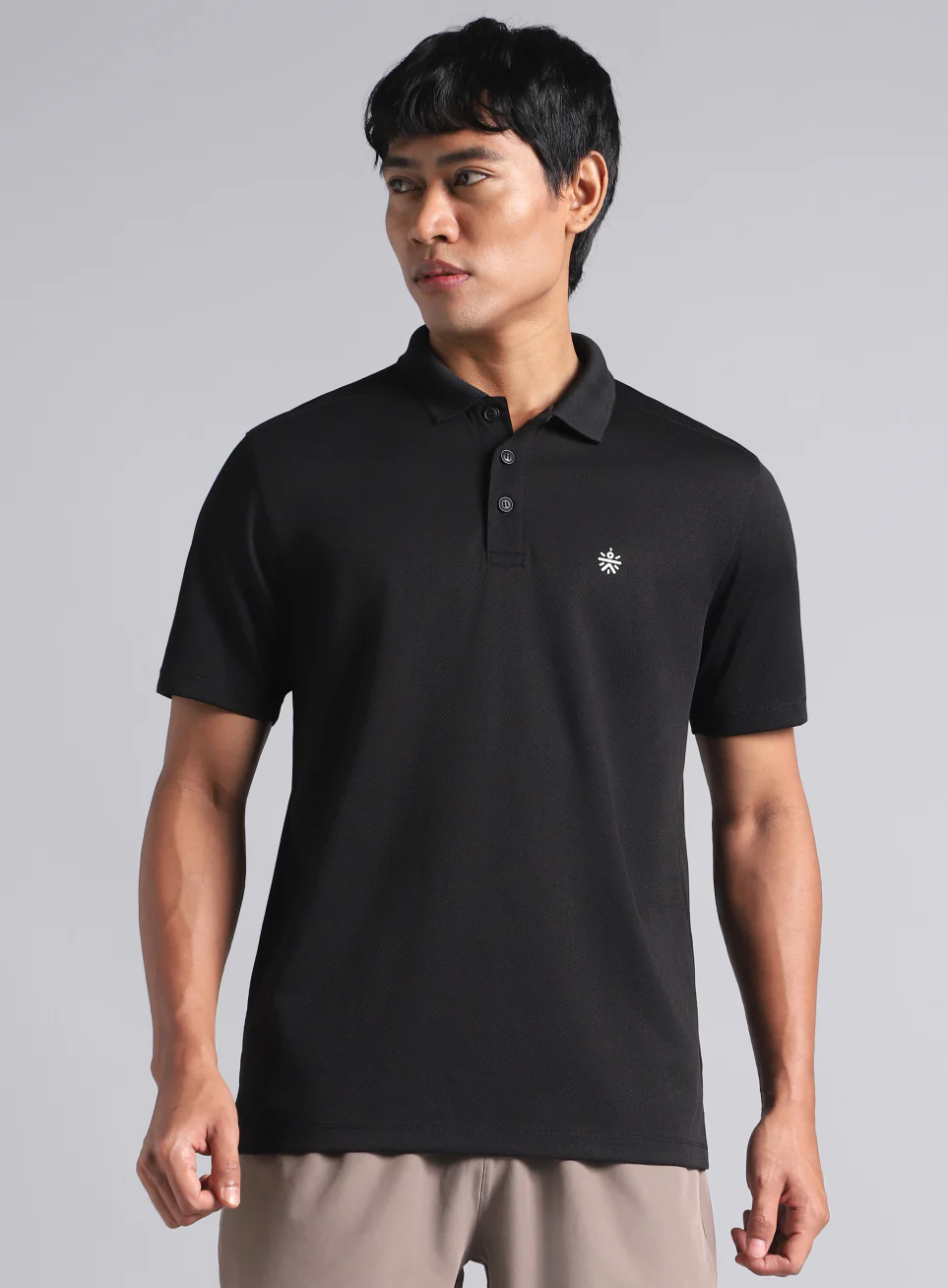 Men's Black Performance Sculpted Polo T-shirt - Image 4