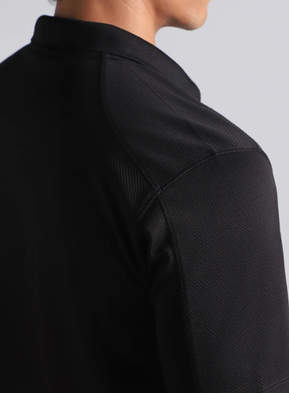Men's Black Performance Sculpted Polo T-shirt - Image 8