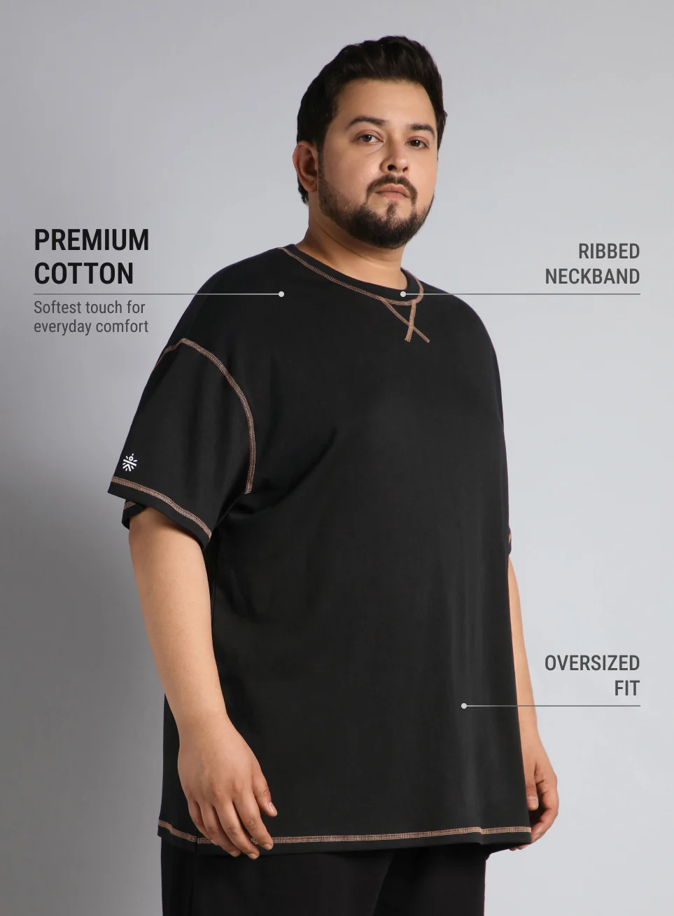 Men's Black Play Day Plus Size Oversized fit T-shirt - Image 5