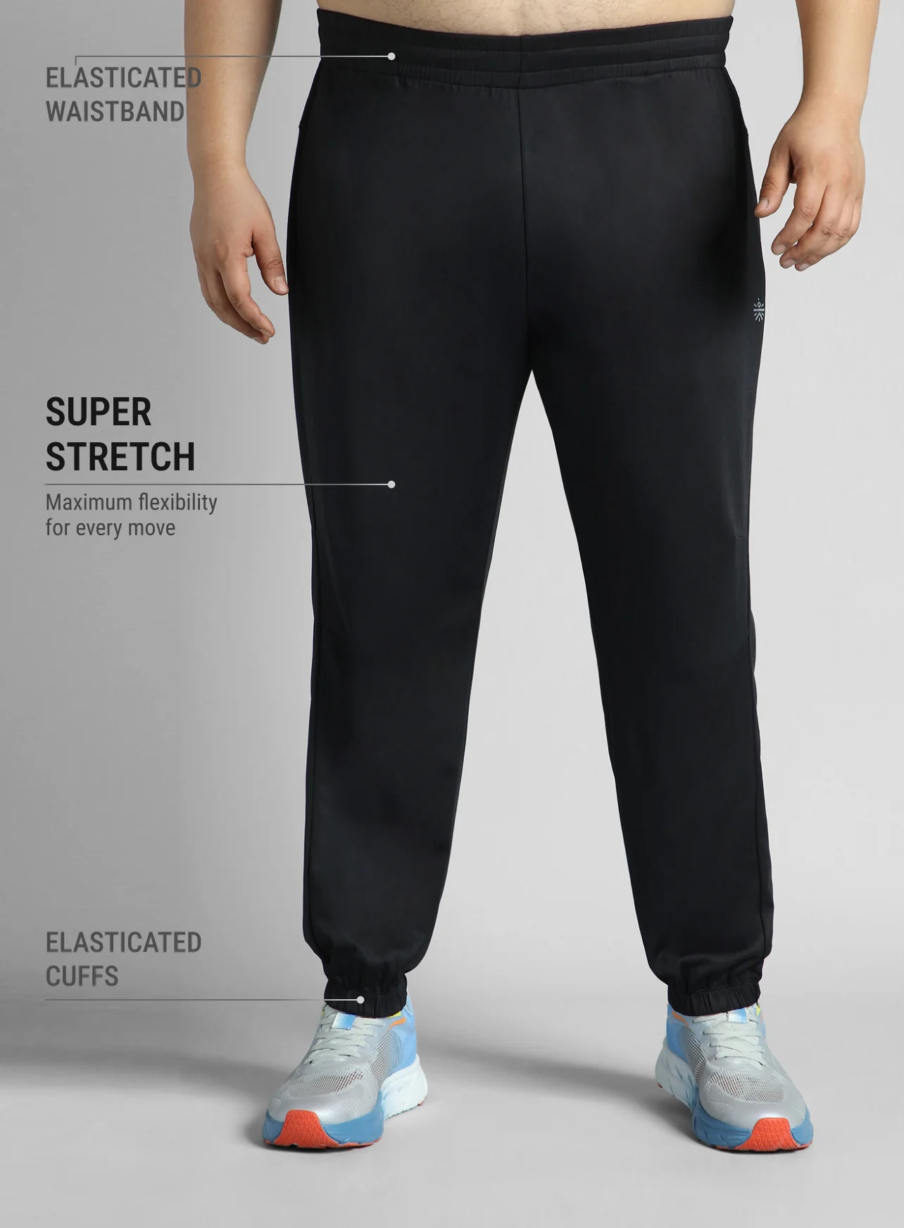 Men's Black Plus Size Night Joggers - Image 4