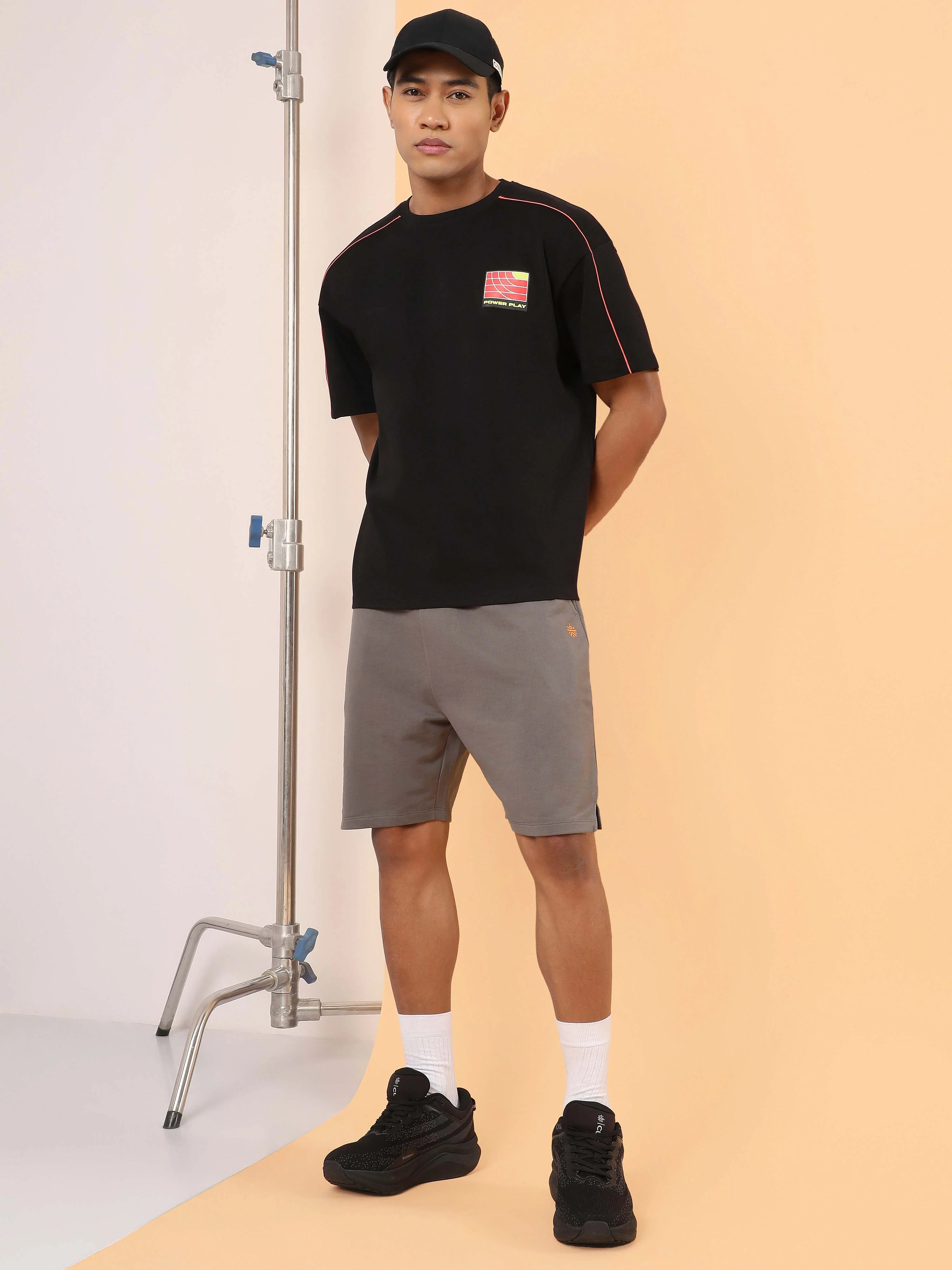 Men's Black Power Play Relaxed fit T-shirt - Image 2