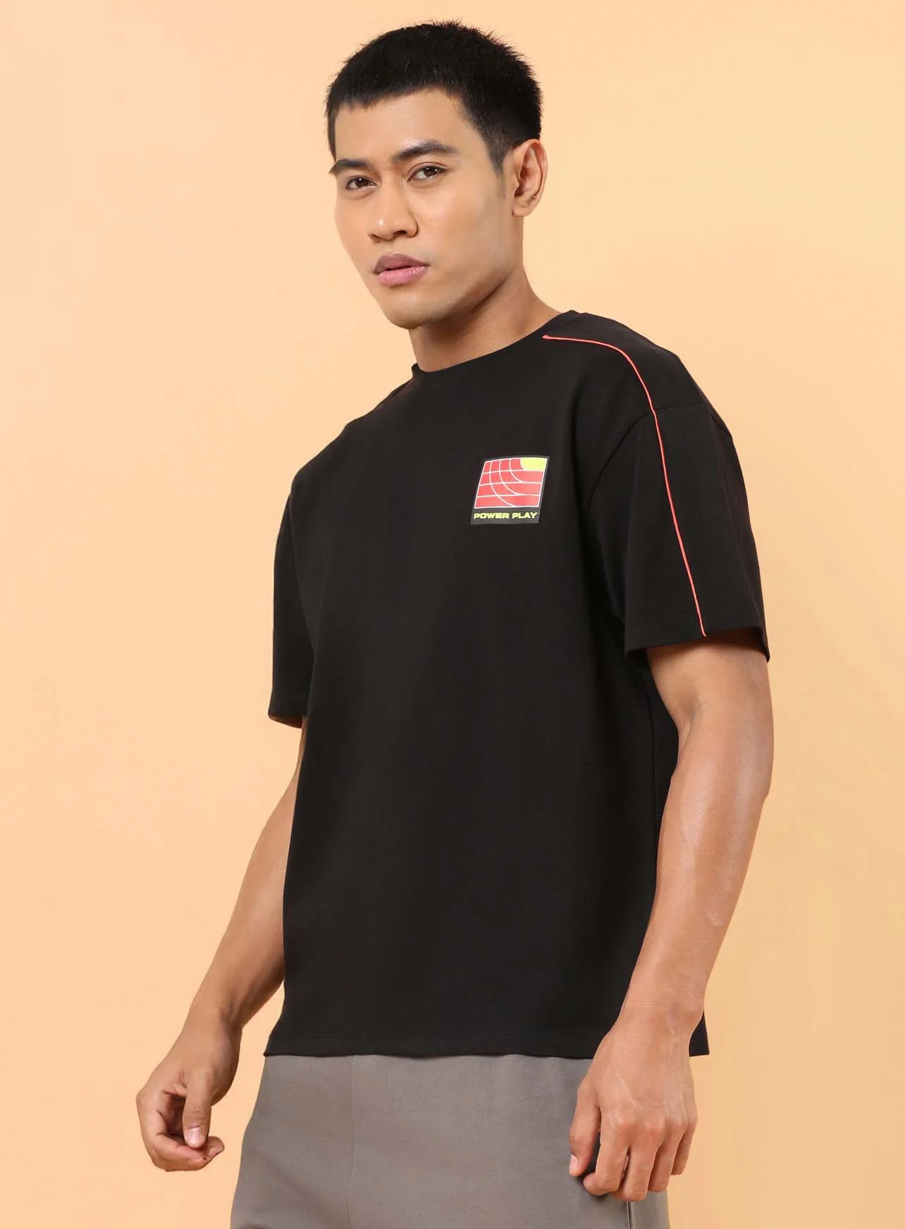 Men's Black Power Play Relaxed fit T-shirt - Image 5