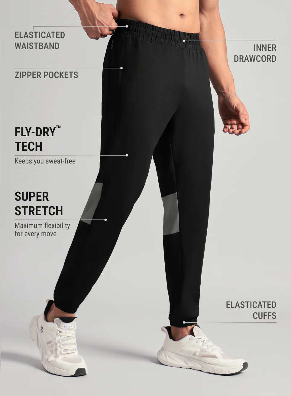 Men's Black Power Pop Active Joggers - Image 5