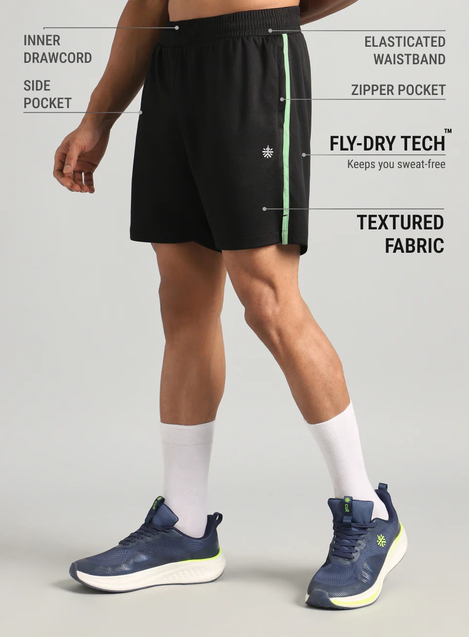 Men's Black Power Pop Active Shorts - Image 5