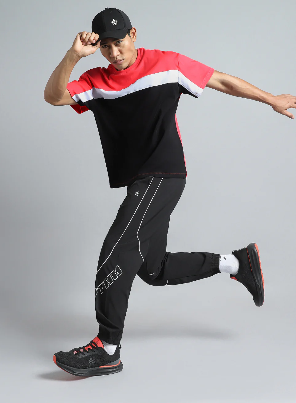 Men's Black Rhythm Print Joggers - Image 3