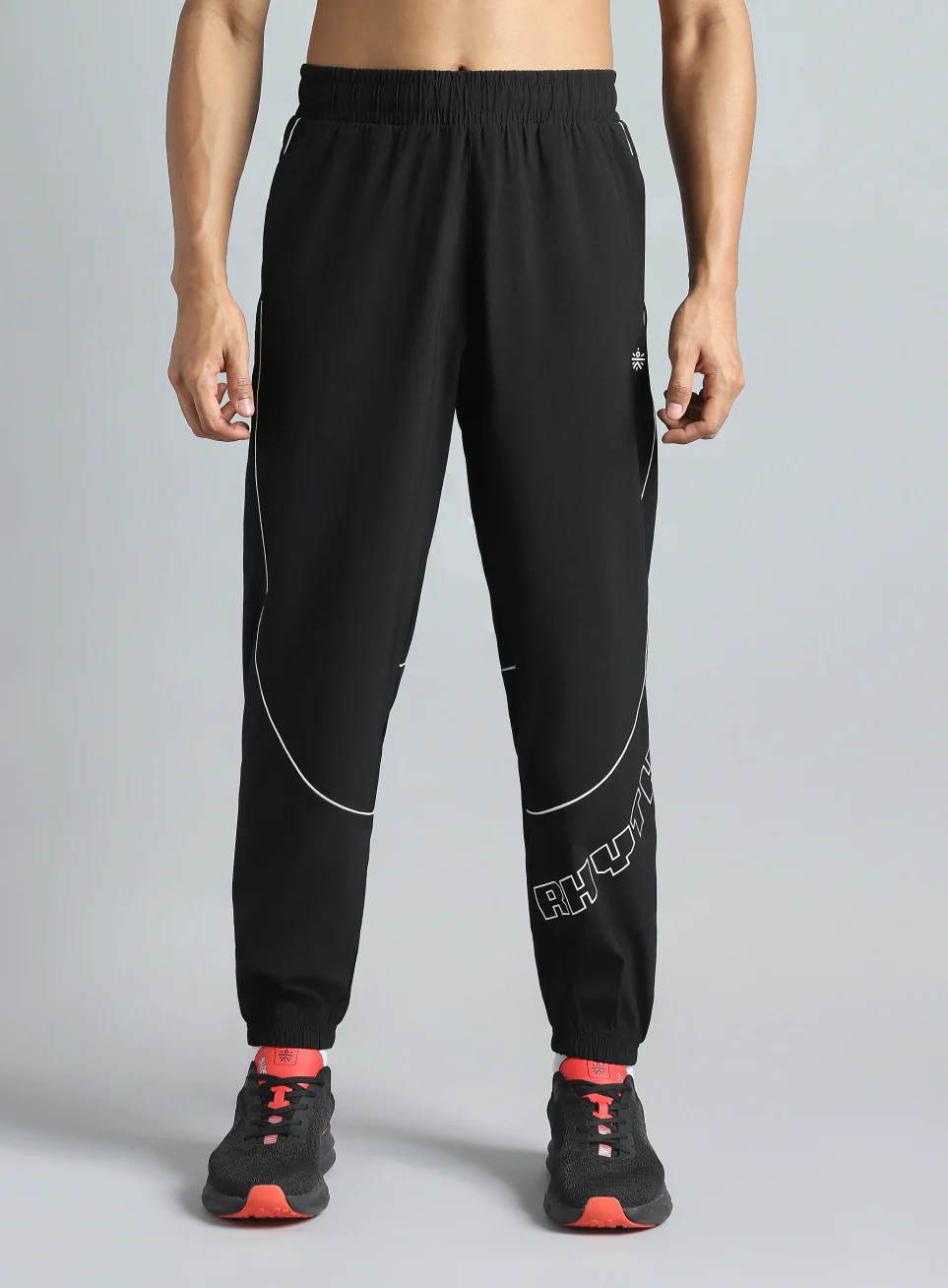 Men's Black Rhythm Print Joggers - Image 4