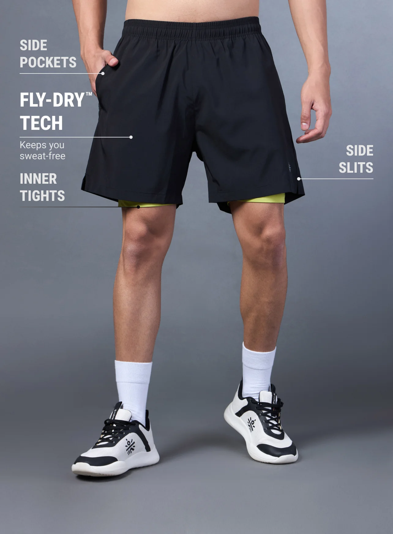 Men's Black Run Elevate Shorts - Image 4