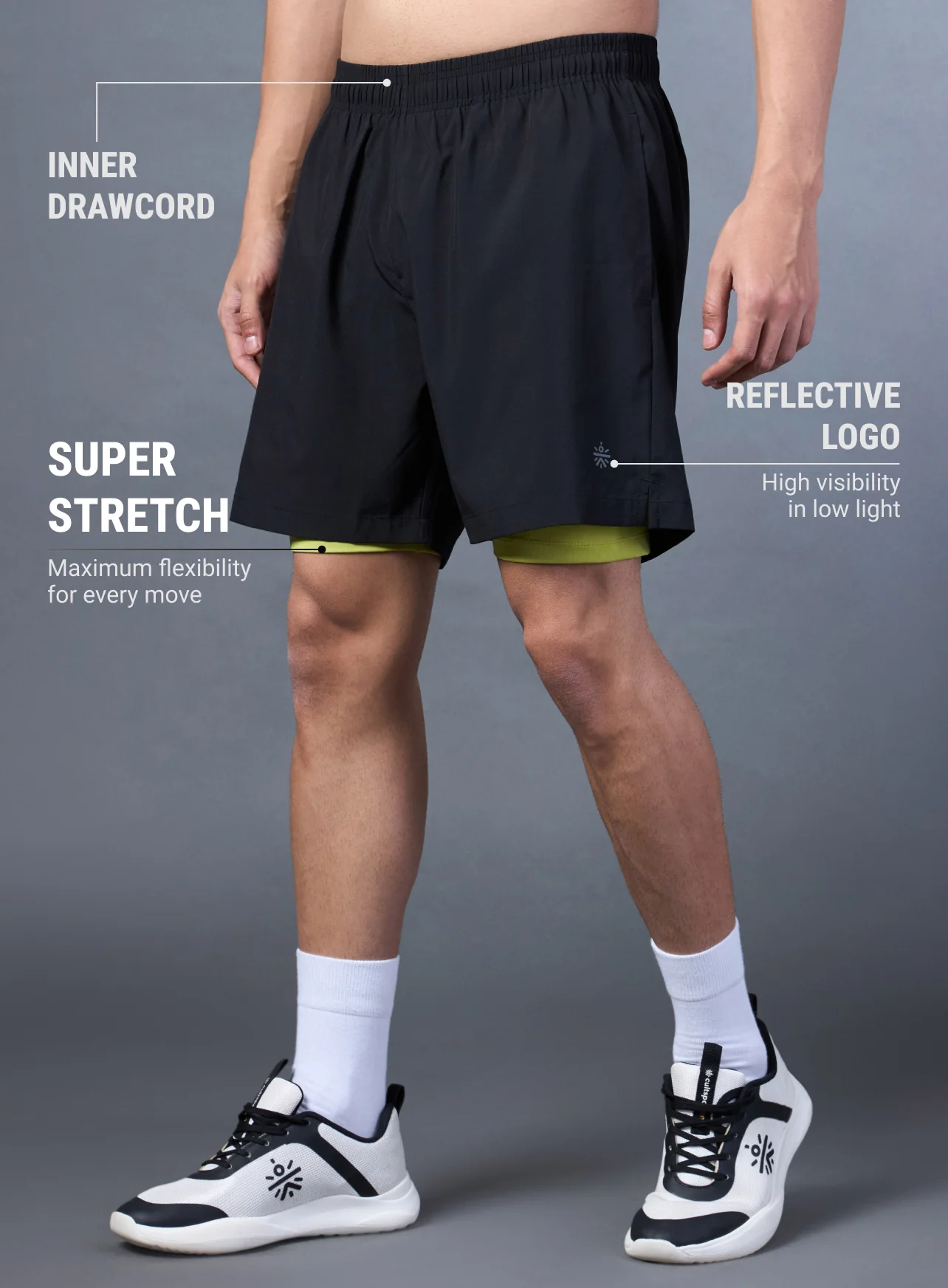 Men's Black Run Elevate Shorts - Image 5