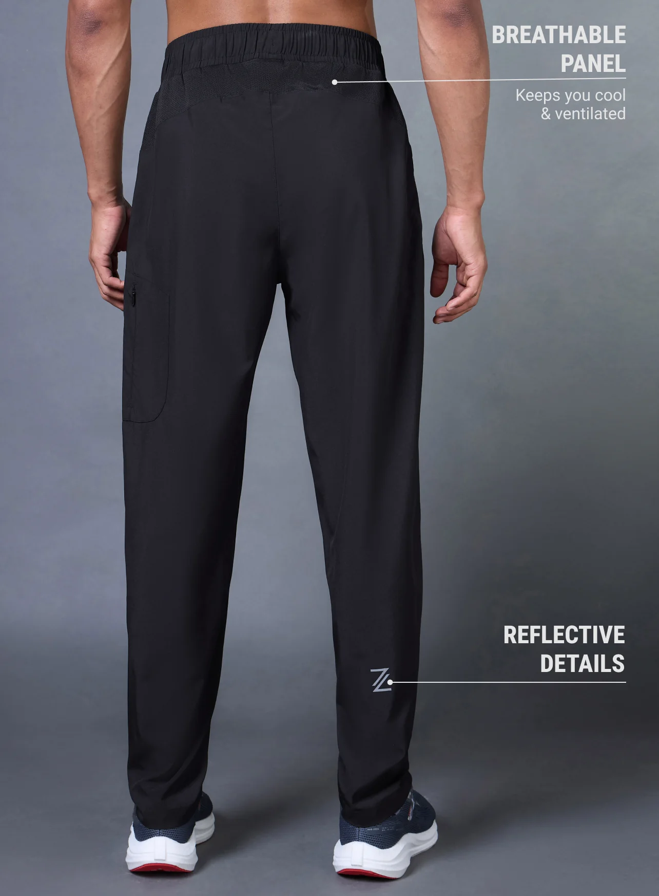 Men's Black Run Elevate Trackpants - Image 6